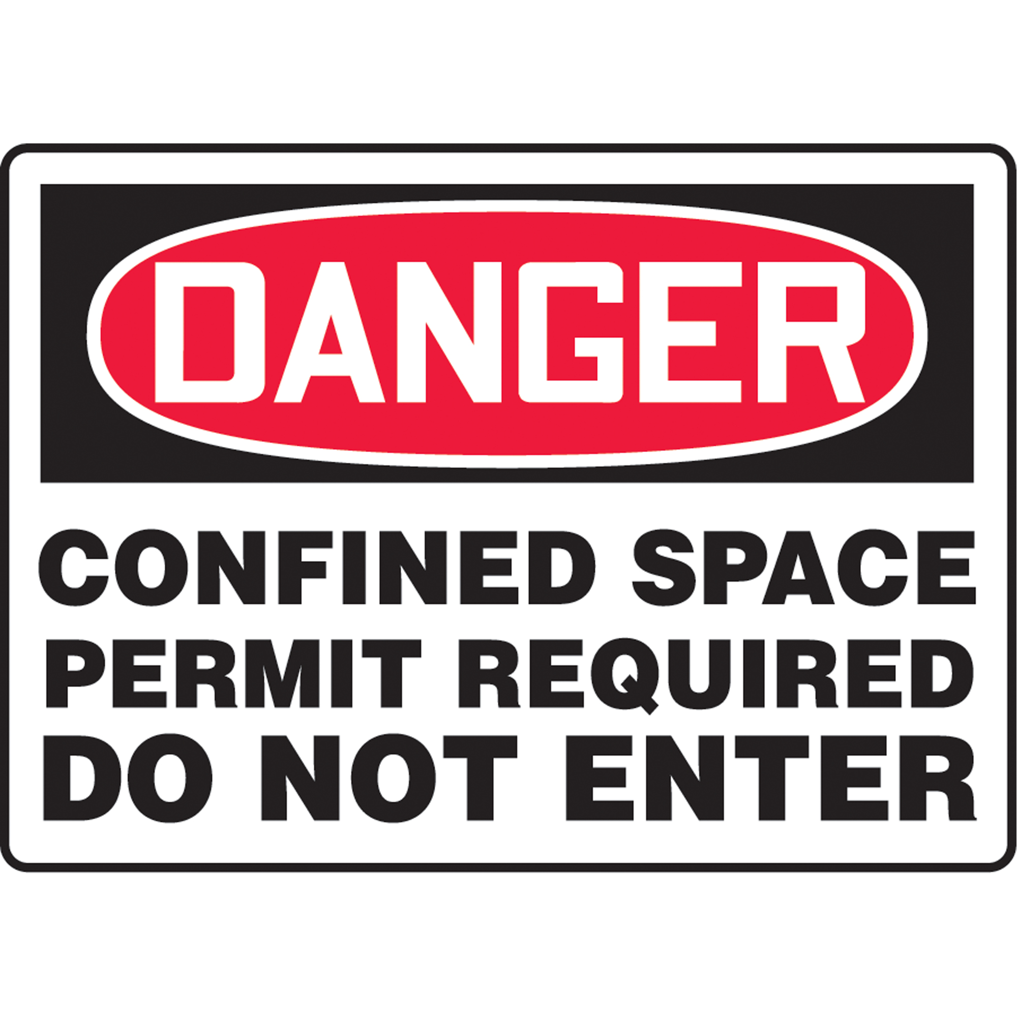 Enseigne « Confined Space Permit Required », 10" x 14", Plastique, Anglais