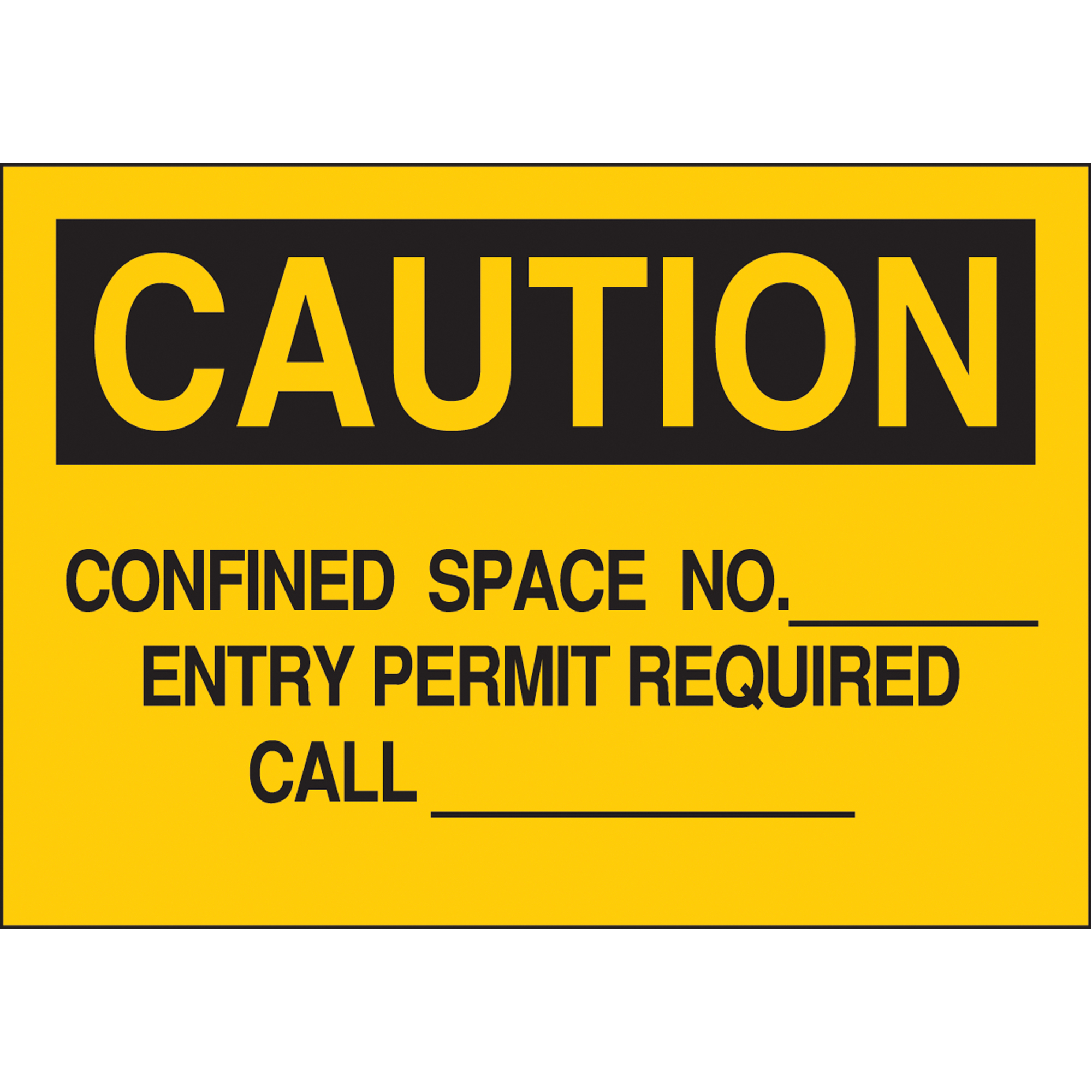 Enseigne « Confined Space » personnalisable, 7" x 10", Plastique, Anglais