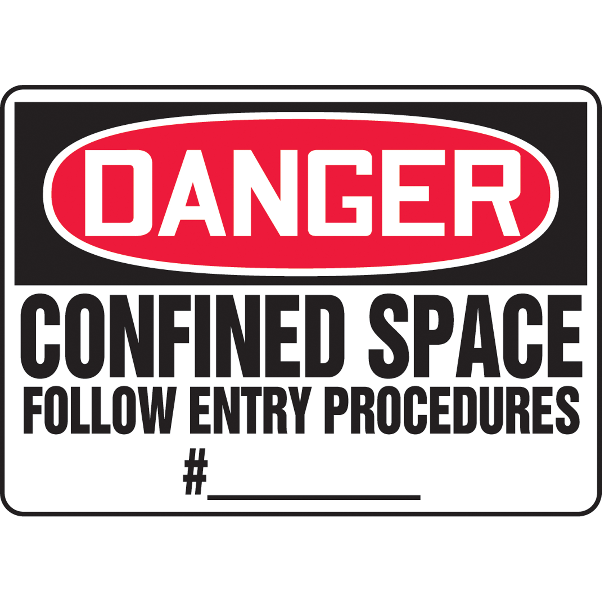Enseigne « Confined Space » personnalisable, 7" x 10", Vinyle, Anglais