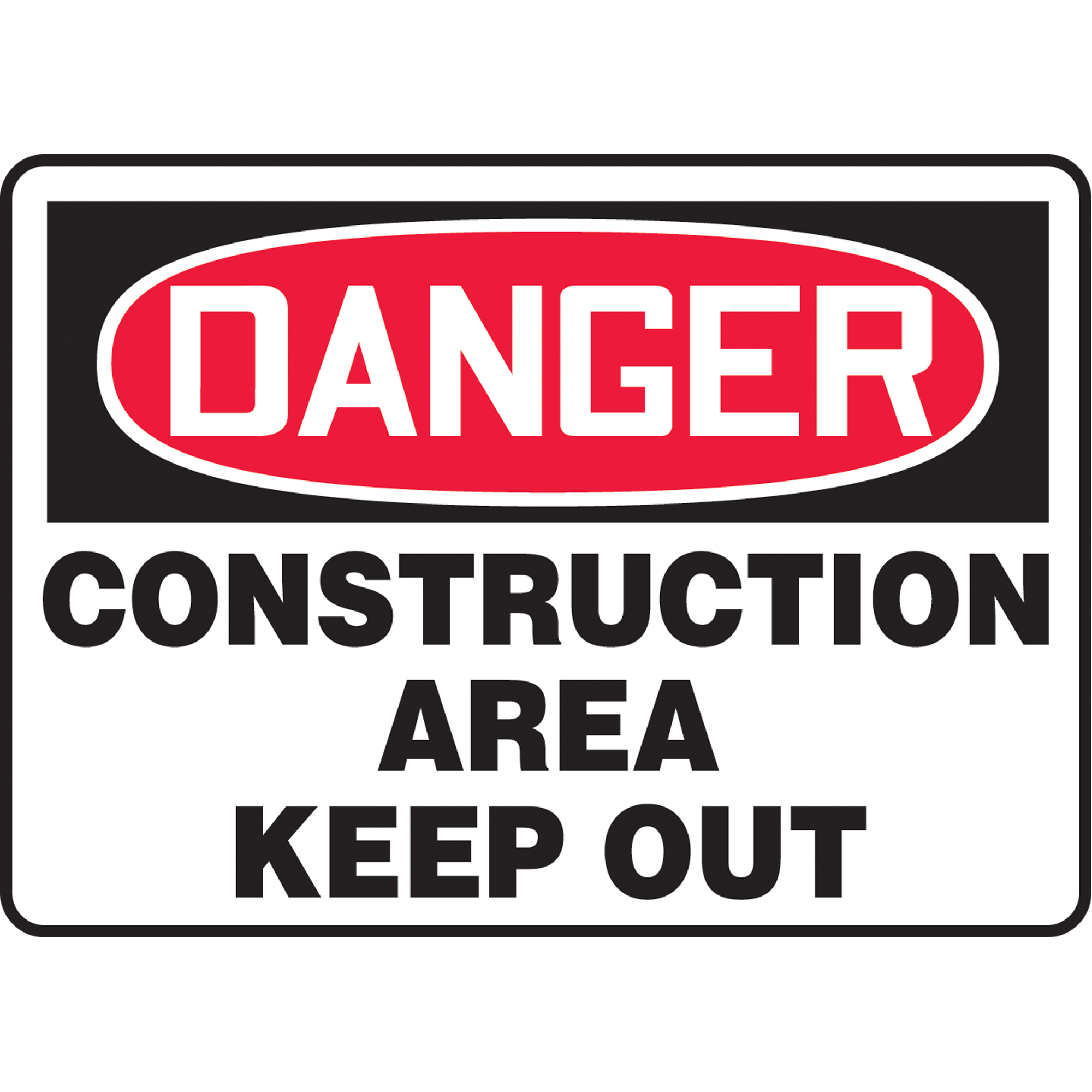 Enseigne « Construction Area Keep Out », 10" x 14", Vinyle, Anglais