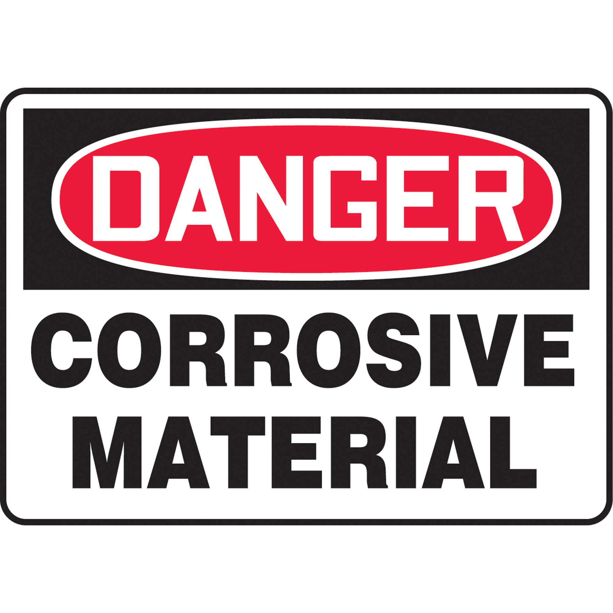 Enseigne « Corrosive Material », 10" x 14", Aluminium, Anglais