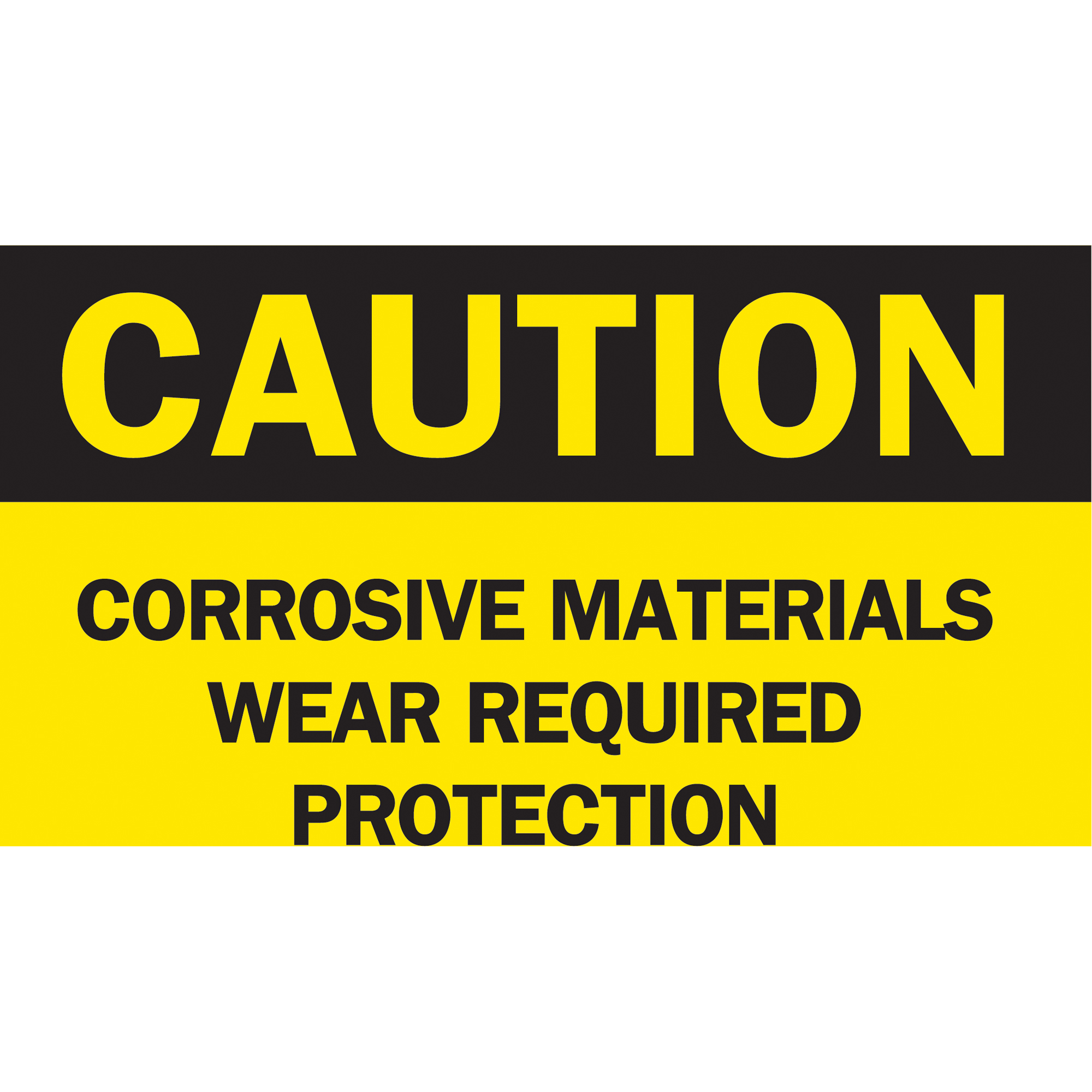 Enseigne « Corrosive Materials », 10" x 14", Plastique, Anglais