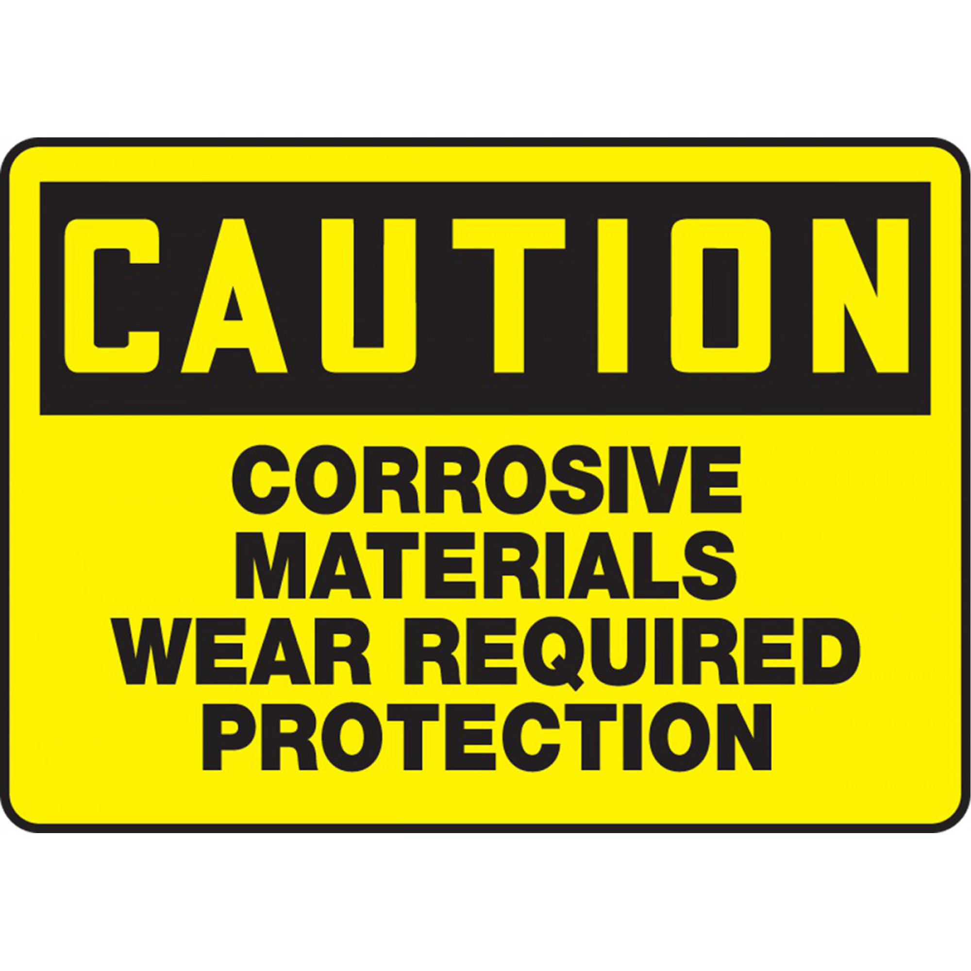 Enseigne « Corrosive Materials », 10" x 14", Vinyle, Anglais