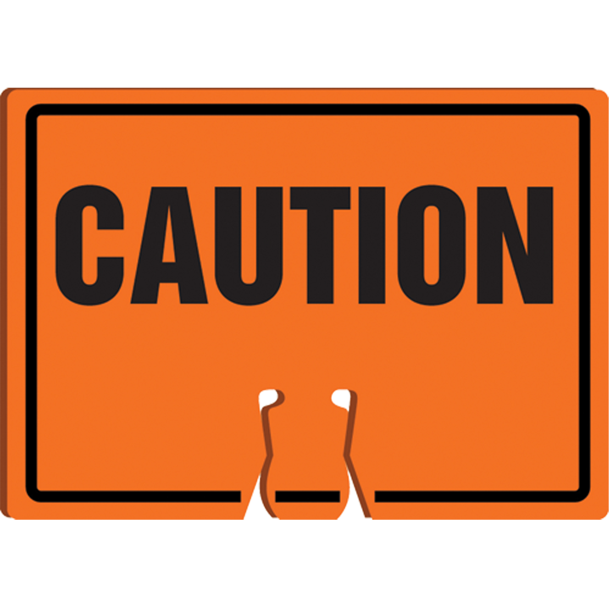 Enseigne d'avertissement « Caution » pour dessus de cône, 10" x 14", Plastique, Anglais