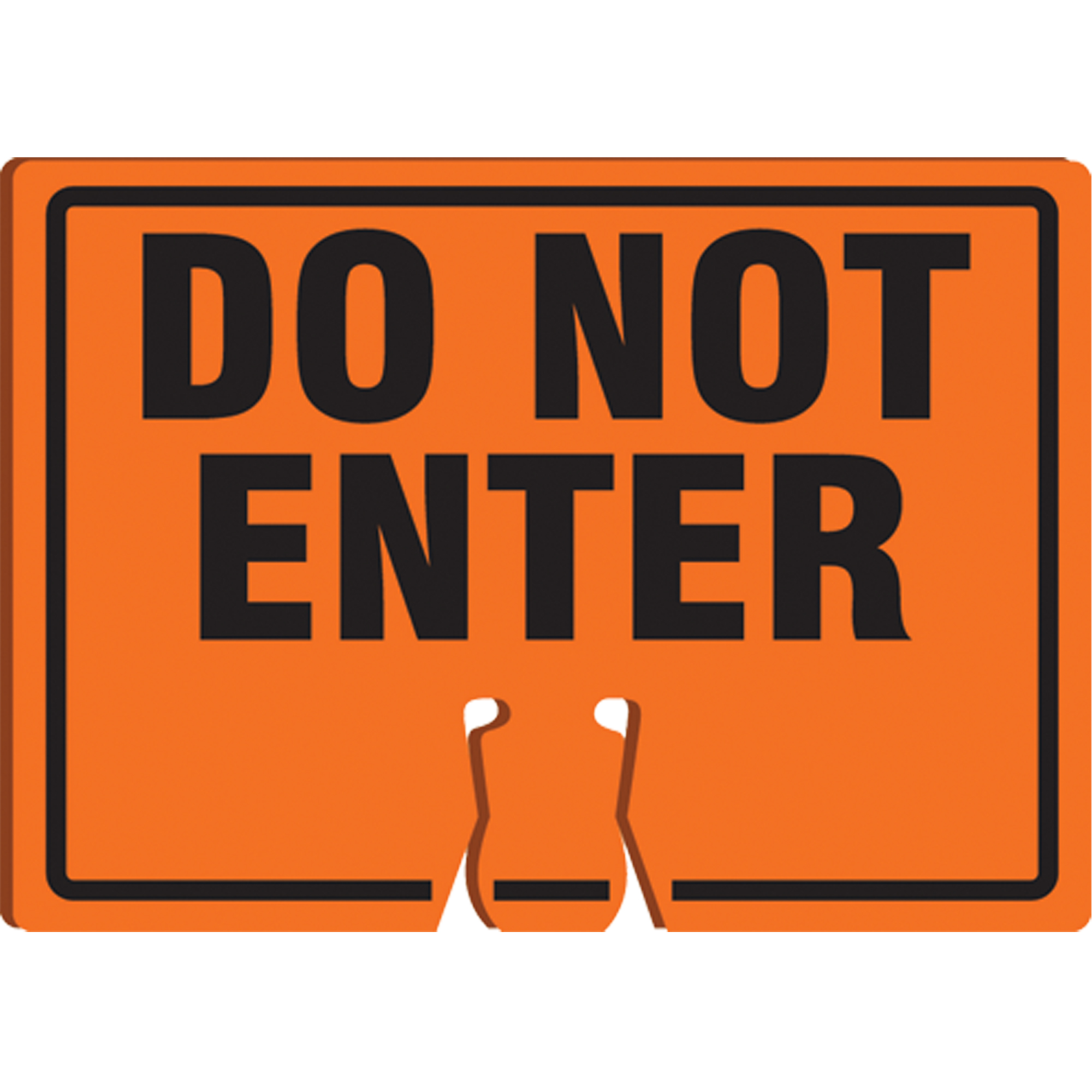 Enseigne d'avertissement « Do Not Enter » pour dessus de cône, 10" x 14", Plastique, Anglais