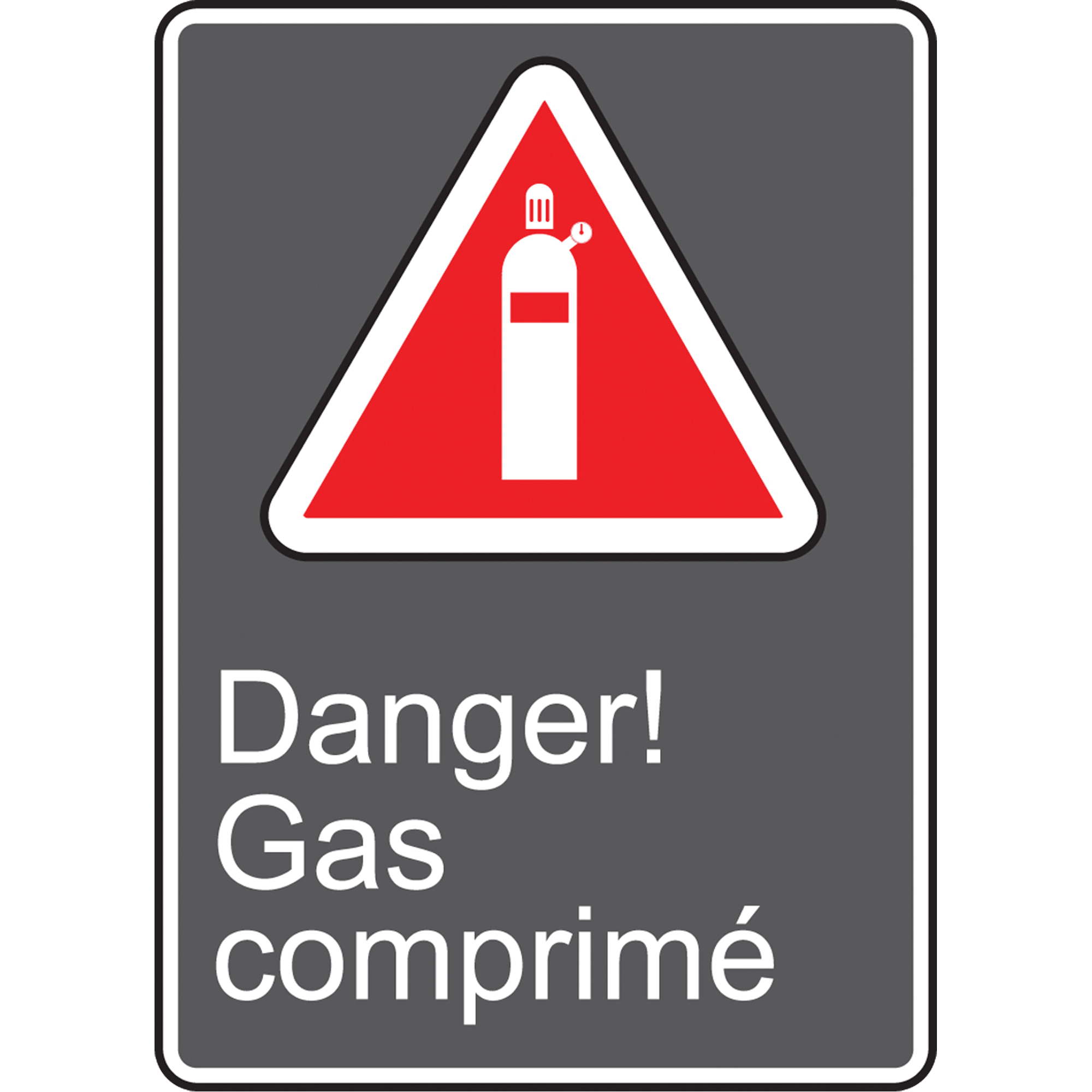 Enseigne de sécurité conforme à la CSA - Gas comprimé, 14" x 10", Plastique, Français avec pictogramme