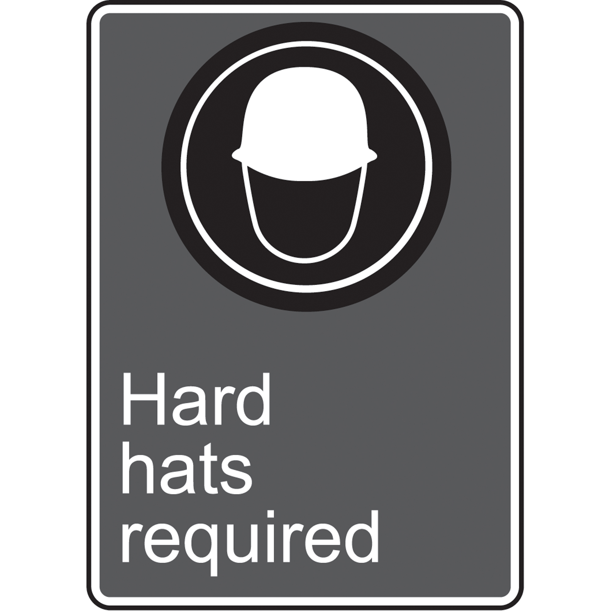 Enseigne de sécurité conforme à la CSA - Hard Hats Required, 14" x 10", Aluminium, Anglais avec pictogramme