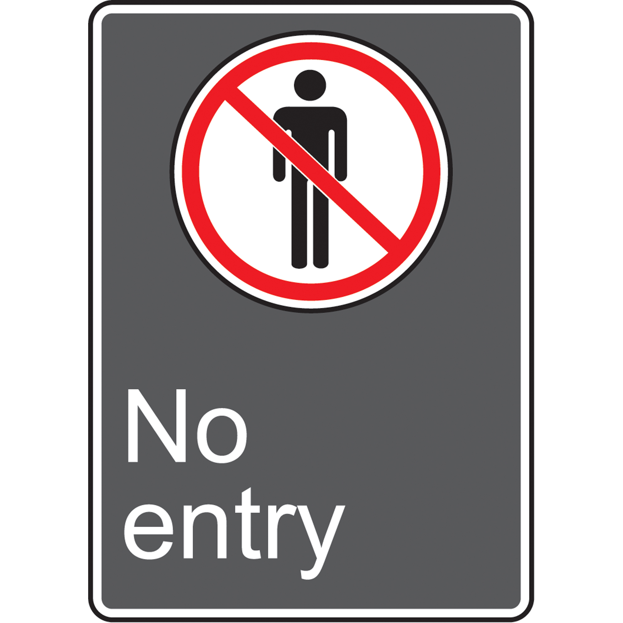 Enseigne de sécurité conforme à la CSA - No Entry, 14" x 10", Vinyle, Anglais avec pictogramme