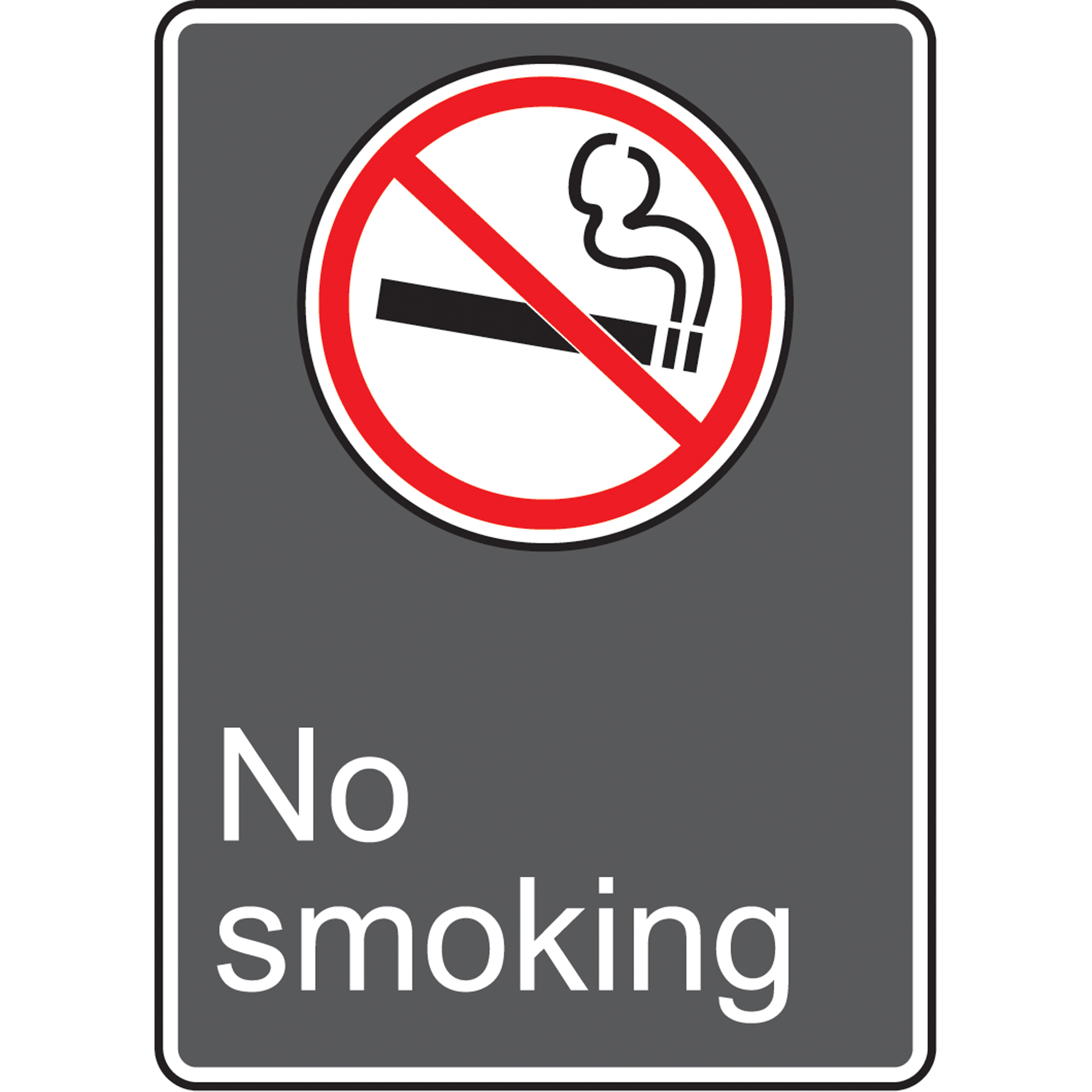 Enseigne de sécurité conforme à la CSA - No Smoking, 14" x 10", Plastique, Anglais avec pictogramme