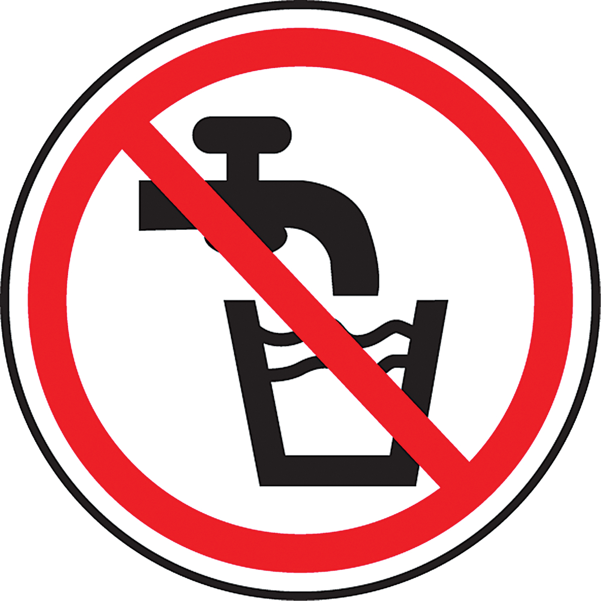 Enseigne de sécurité conforme à la CSA - Non-Potable Water, 6" x 6", Vinyle, Pictogramme
