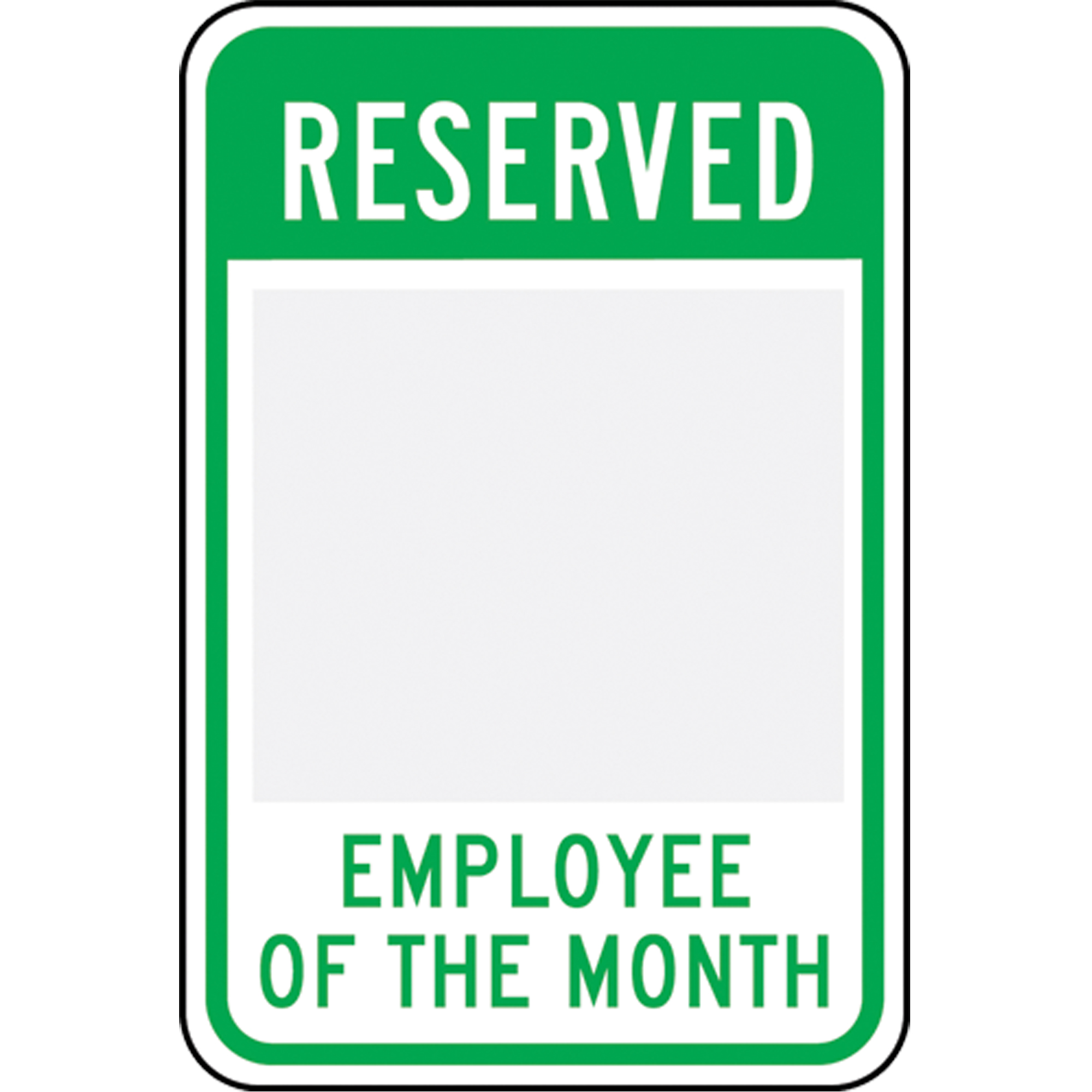 Enseigne de sécurité « Reserved Employee Of The Month » personnalisable , 18" x 12", Aluminium, Anglais