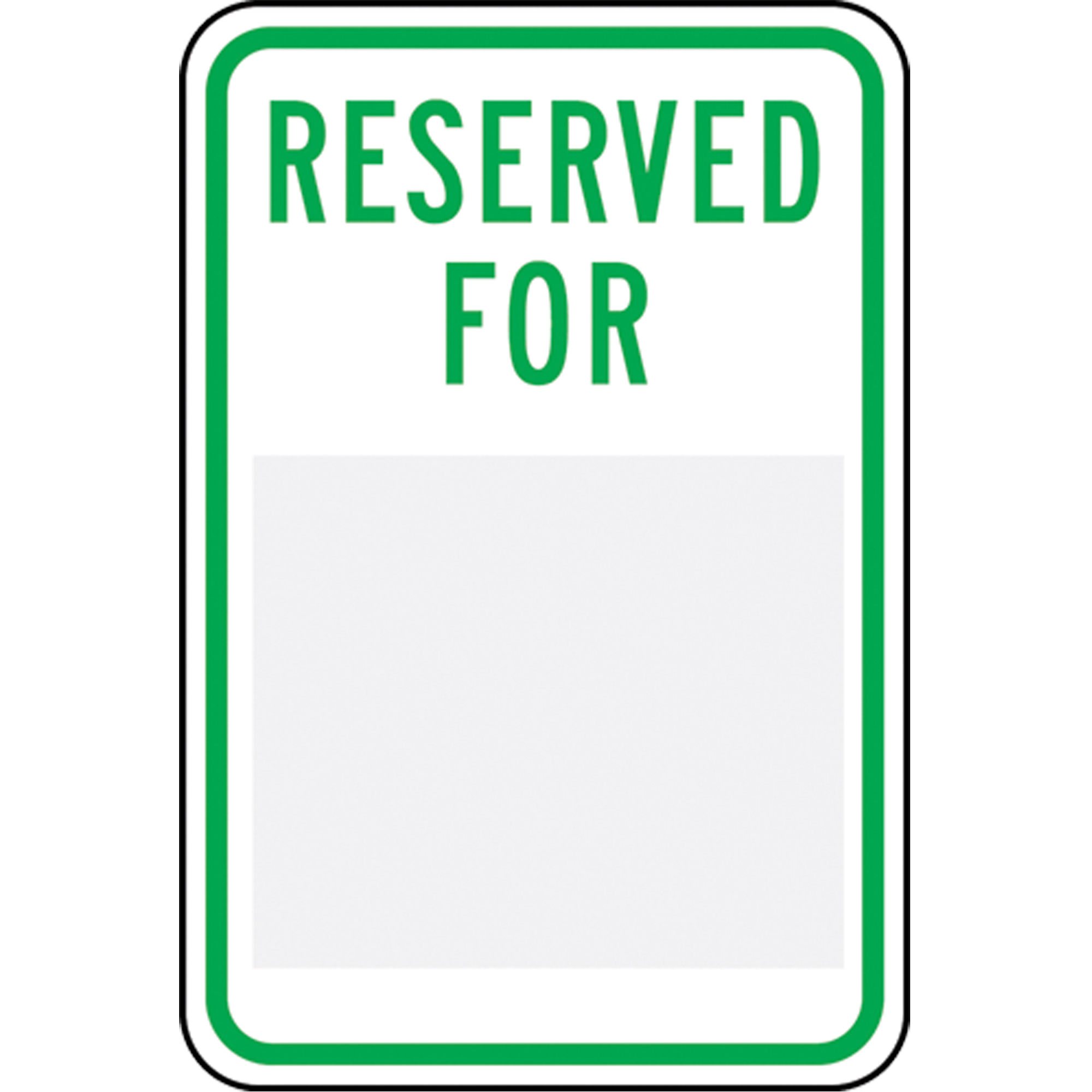 Enseigne de sécurité « Reserved » personnalisable , 18" x 12", Aluminium, Anglais