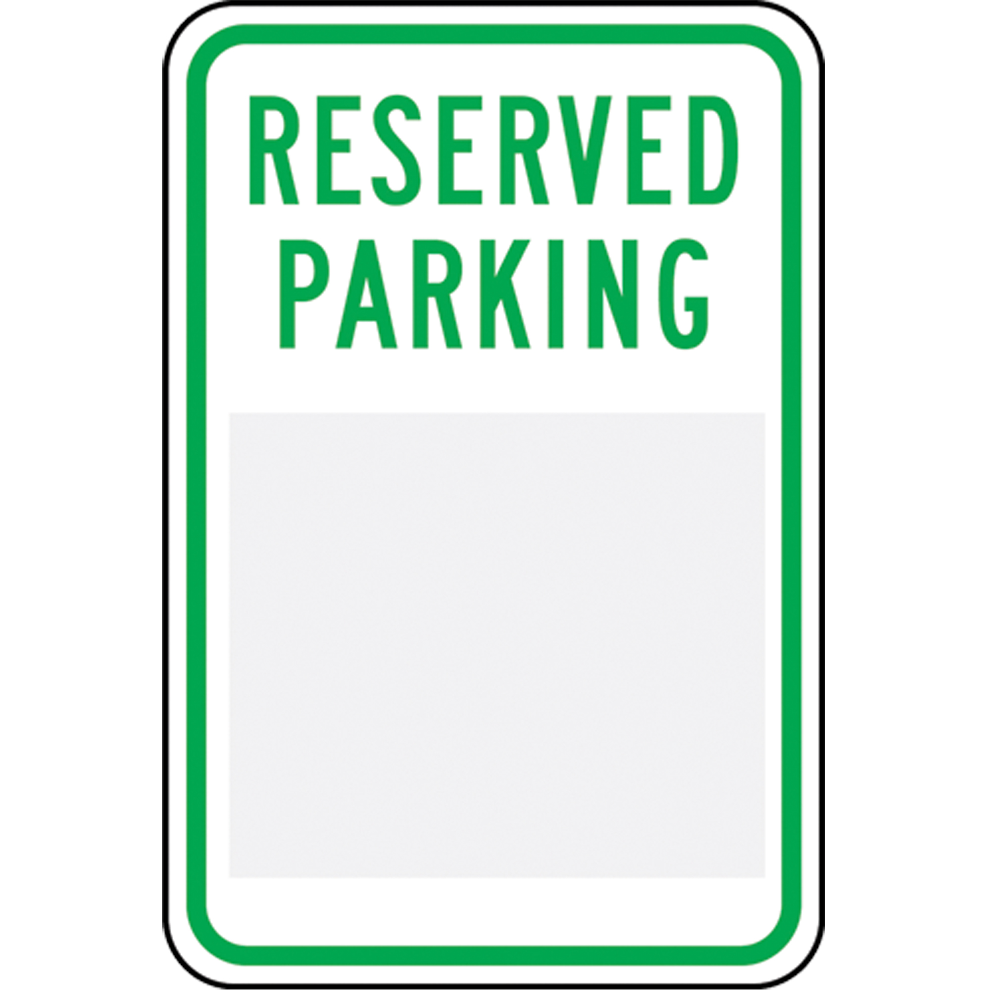 Enseigne de sécurité « Reserved » personnalisable , 18" x 12", Aluminium, Anglais