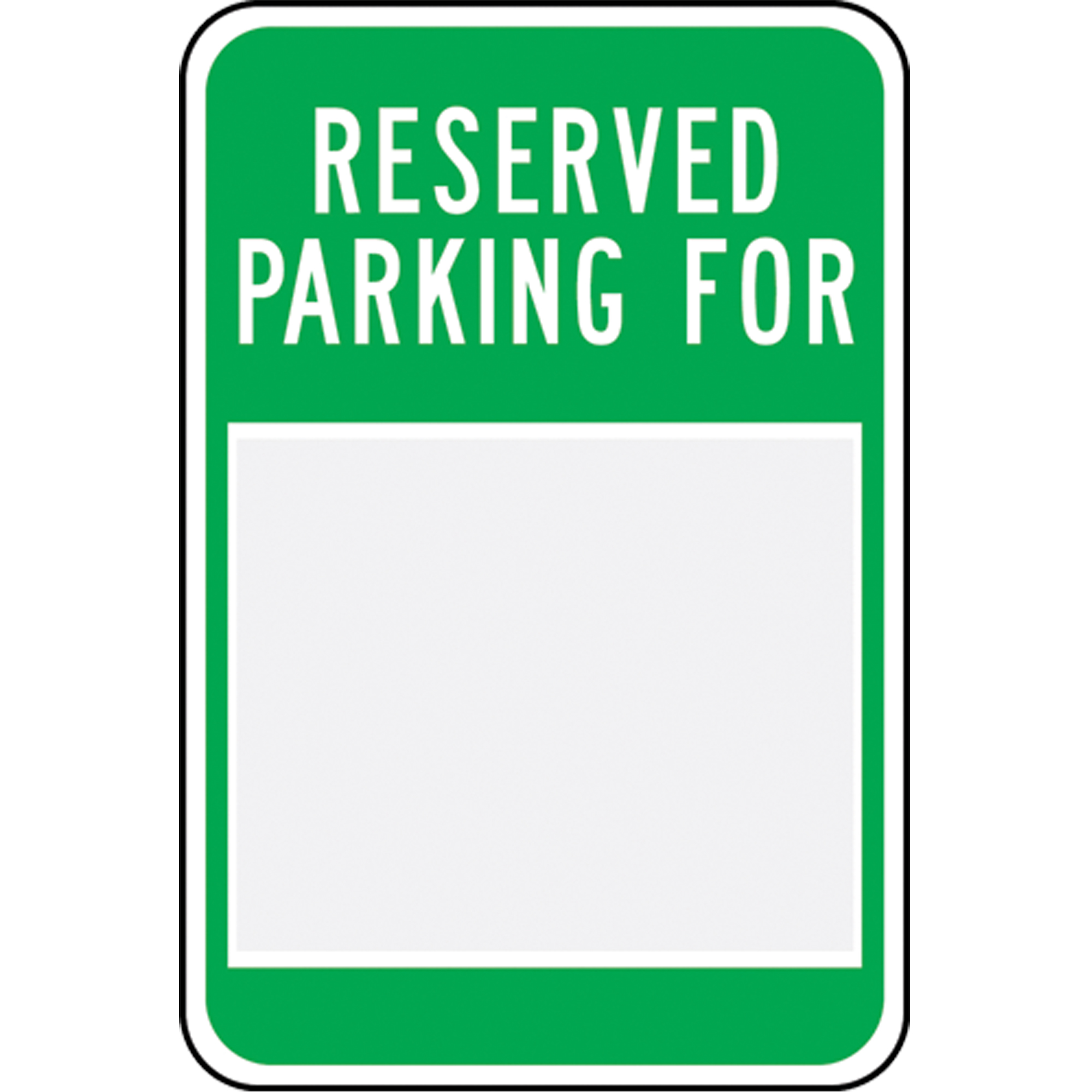 Enseigne de sécurité « Reserved » personnalisable , 18" x 12", Aluminium, Anglais