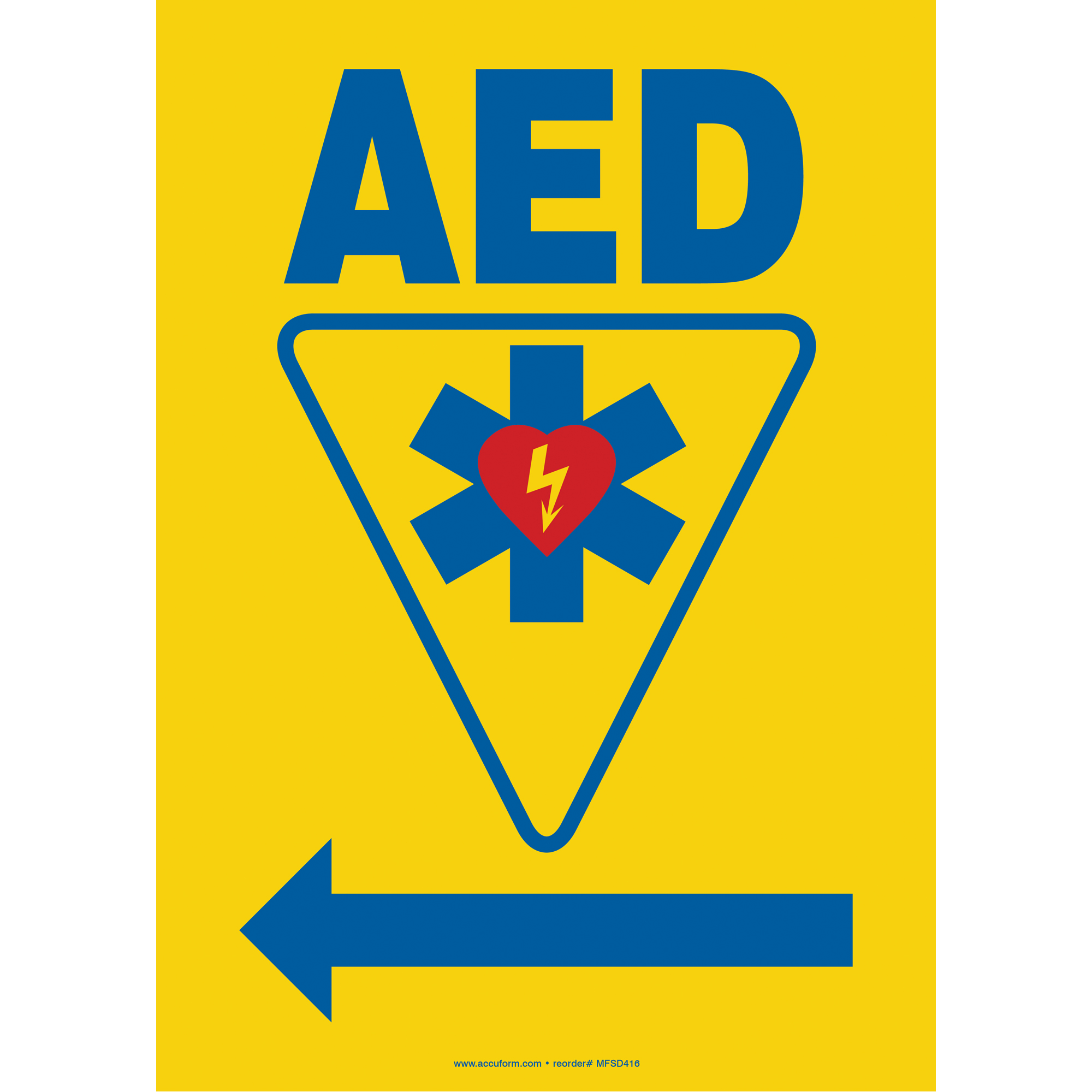 Enseigne DEA, 14" x 10", Plastique, Anglais avec pictogramme
