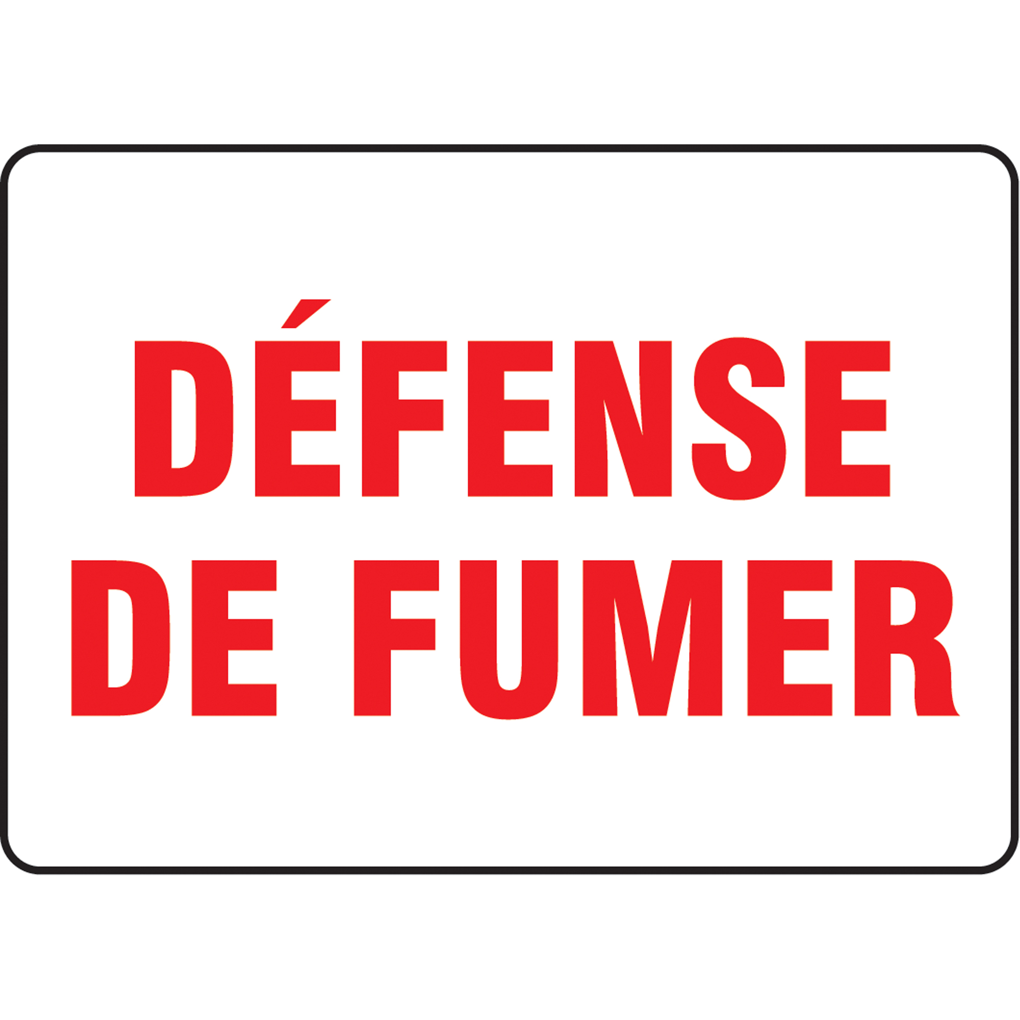 Enseigne « Défense de fumer », 10" x 14", Vinyle, Français