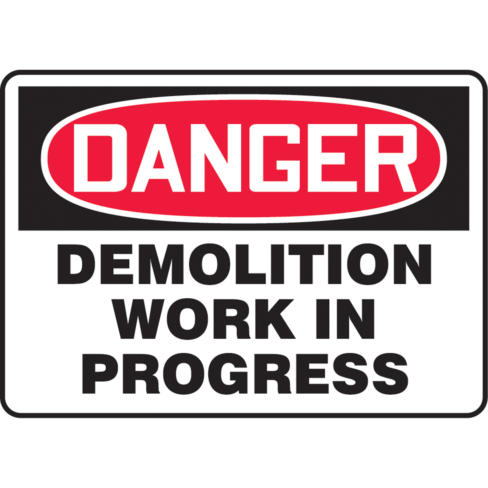 Enseigne « Demolition Work », 10" x 14", Aluminium, Anglais