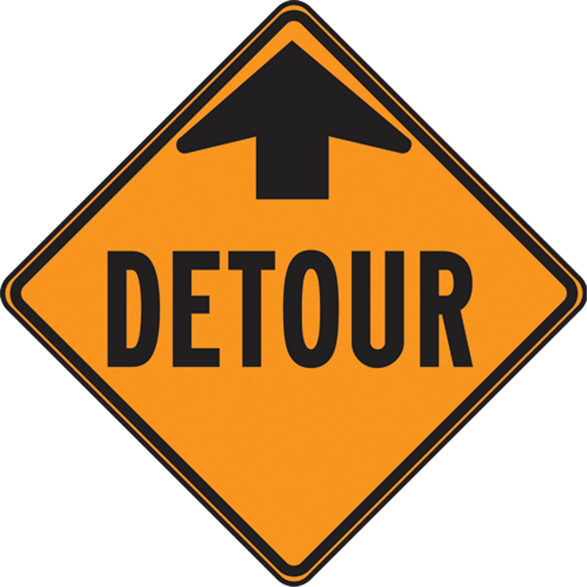 Enseigne « Detour », 30" x 30", Aluminium, Anglais avec pictogramme