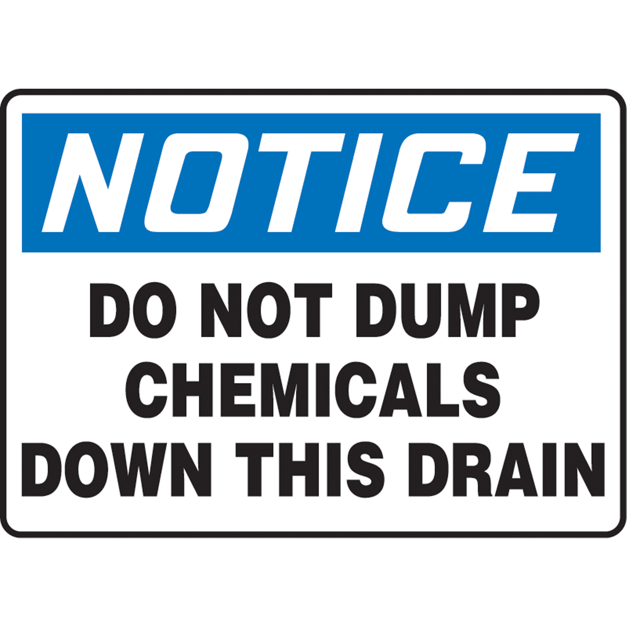 Enseigne « Do Not Dump Chemicals », 10" x 14", Aluminium, Anglais