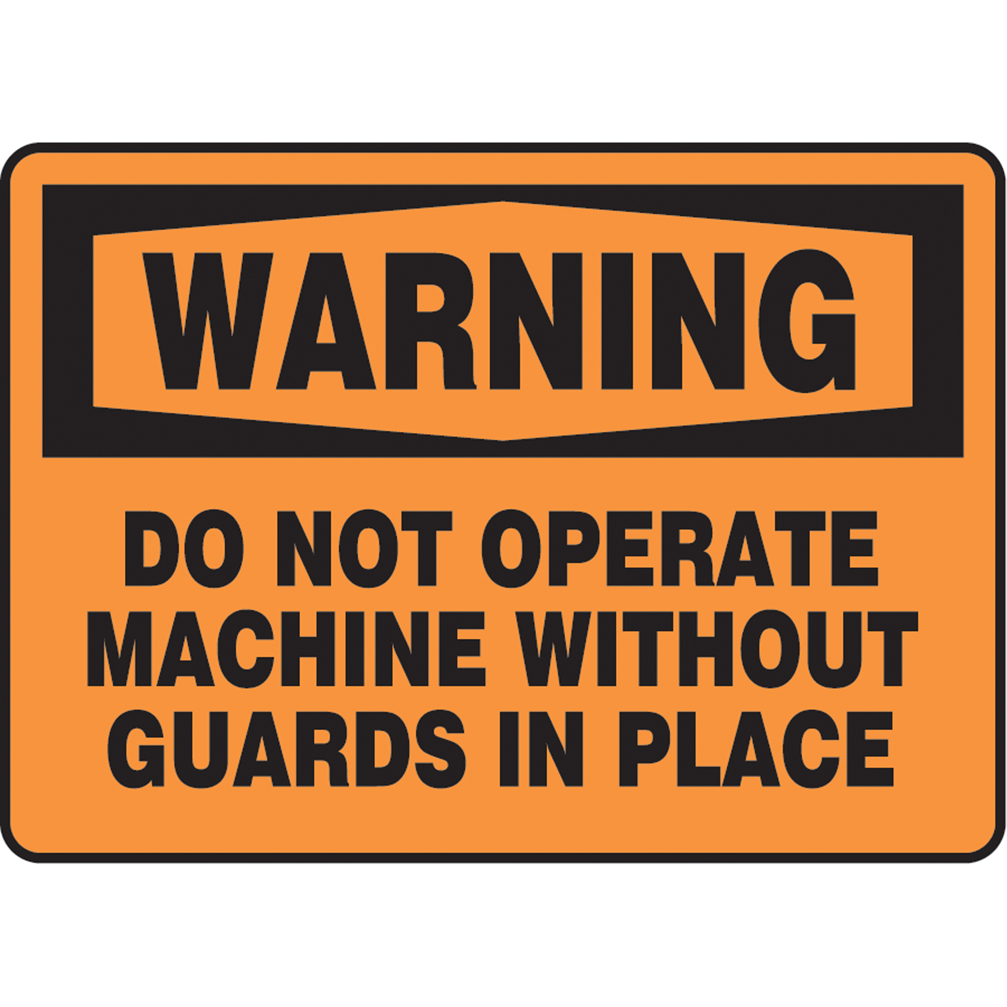 Enseigne « Do Not Operate Without Guards », 10" x 14", Aluminium, Anglais