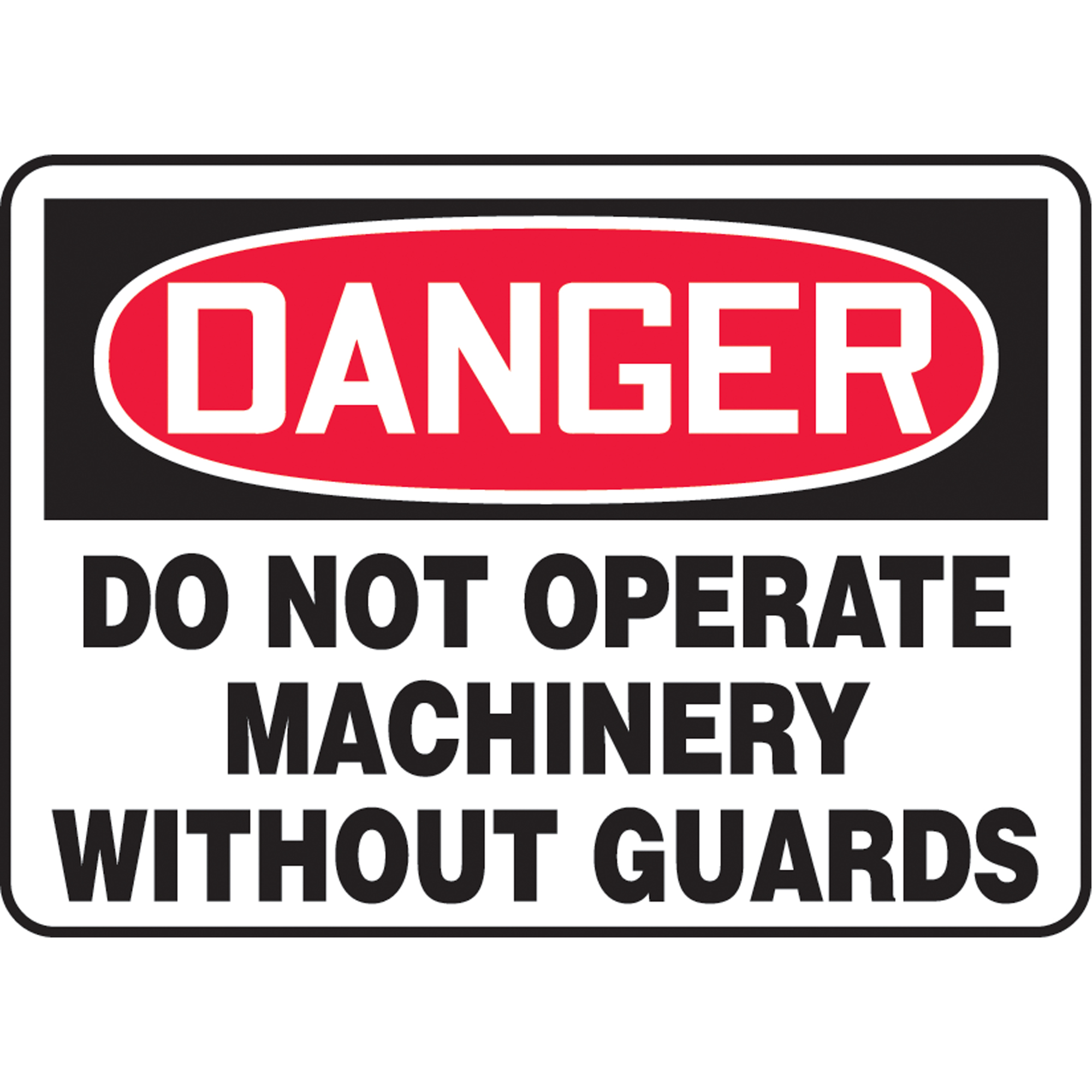 Enseigne « Do Not Operate Without Guards », 10" x 14", Aluminium, Anglais