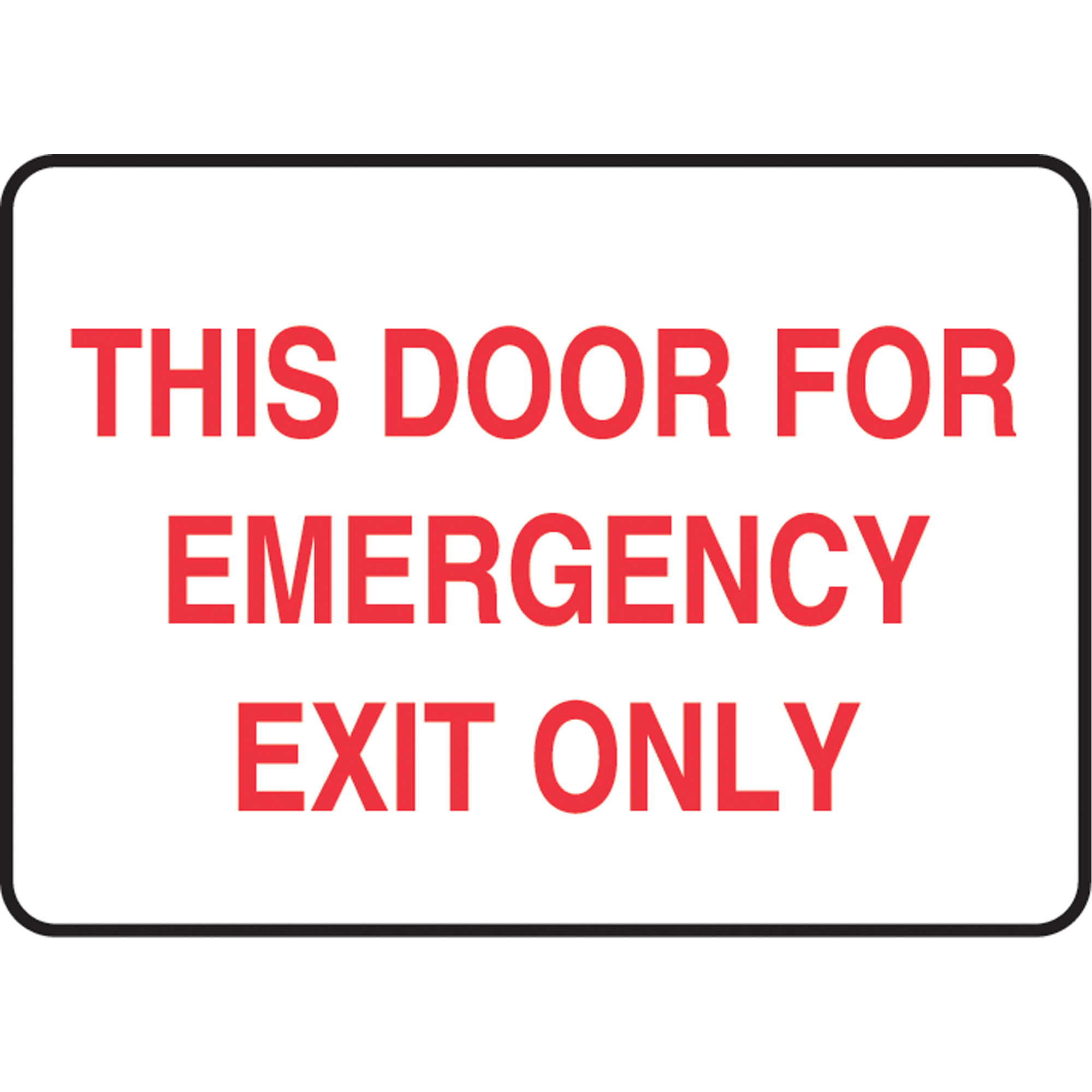 Enseigne « Door For Emergency Exit », 10" x 14", Aluminium, Anglais