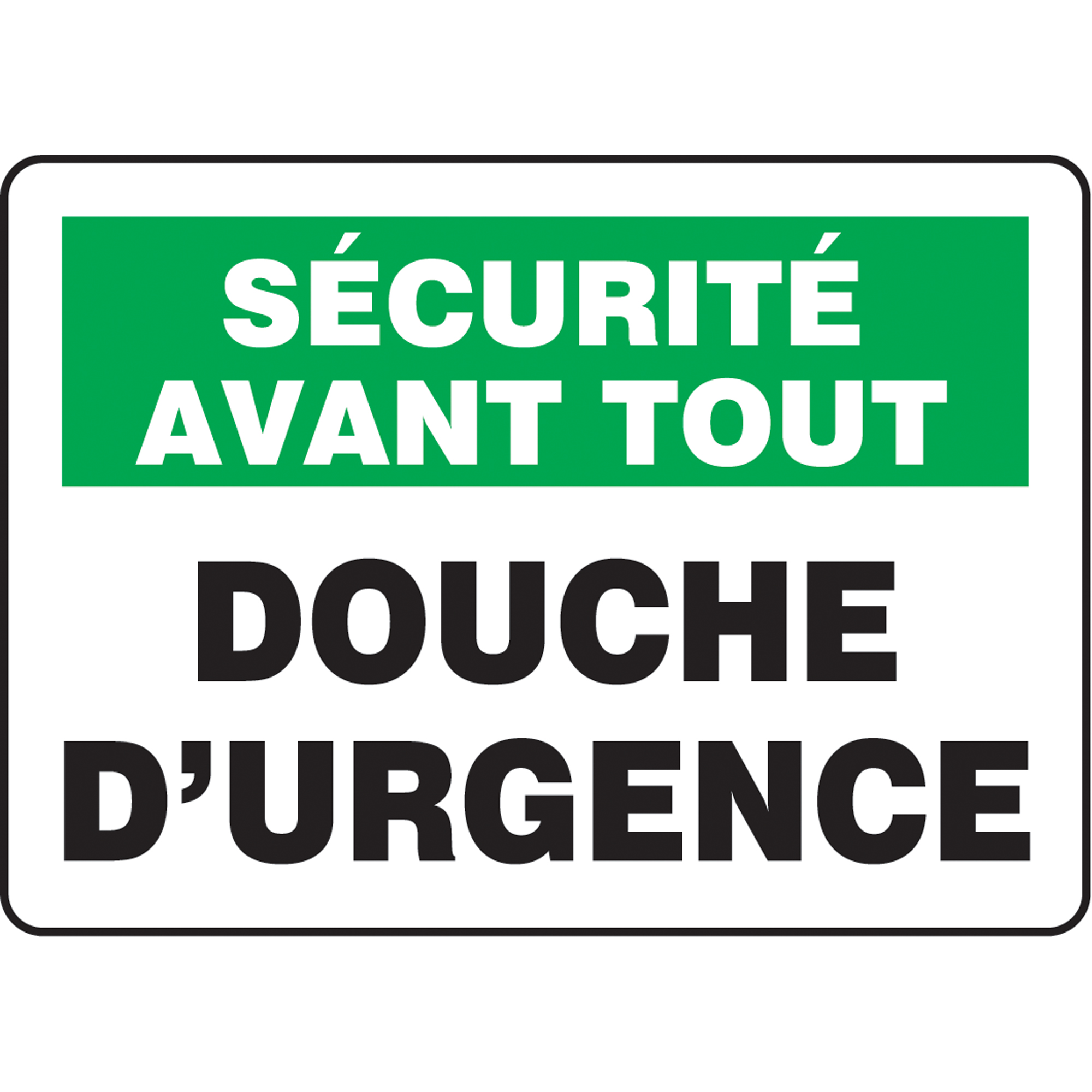 Enseigne « Douche d'urgence », 7" x 10", Aluminium, Français