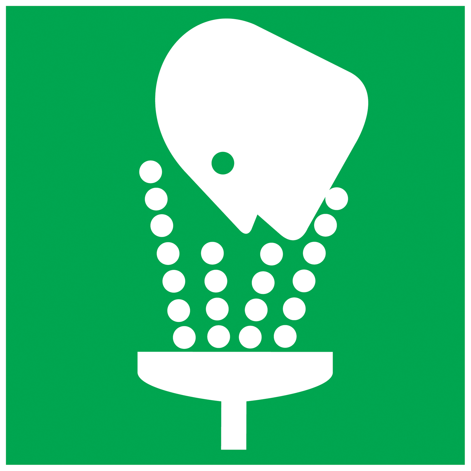 Enseigne douche oculaire d'urgence, 7" x 10", Aluminium, Pictogramme