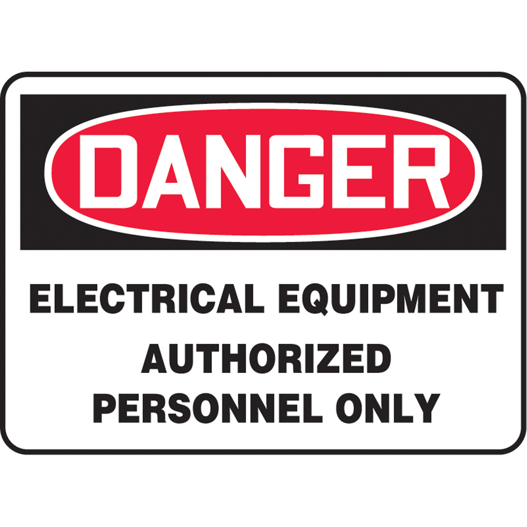 Enseigne « Electrical Equipment », 10" x 14", Vinyle, Anglais