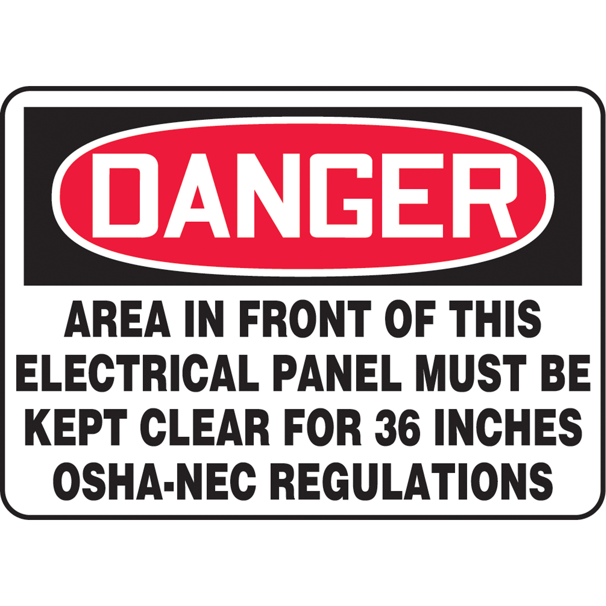 Enseigne « Electrical Panel Must Be Kept Clear », 10" x 14", Plastique, Anglais