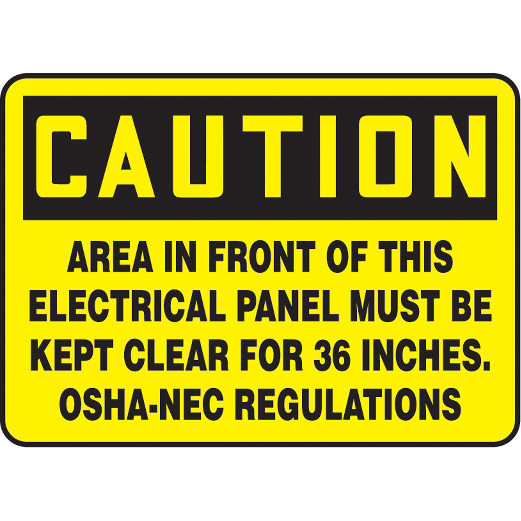 Enseigne « Electrical Panel Must Be Kept Clear », 10" x 14", Aluminium, Anglais