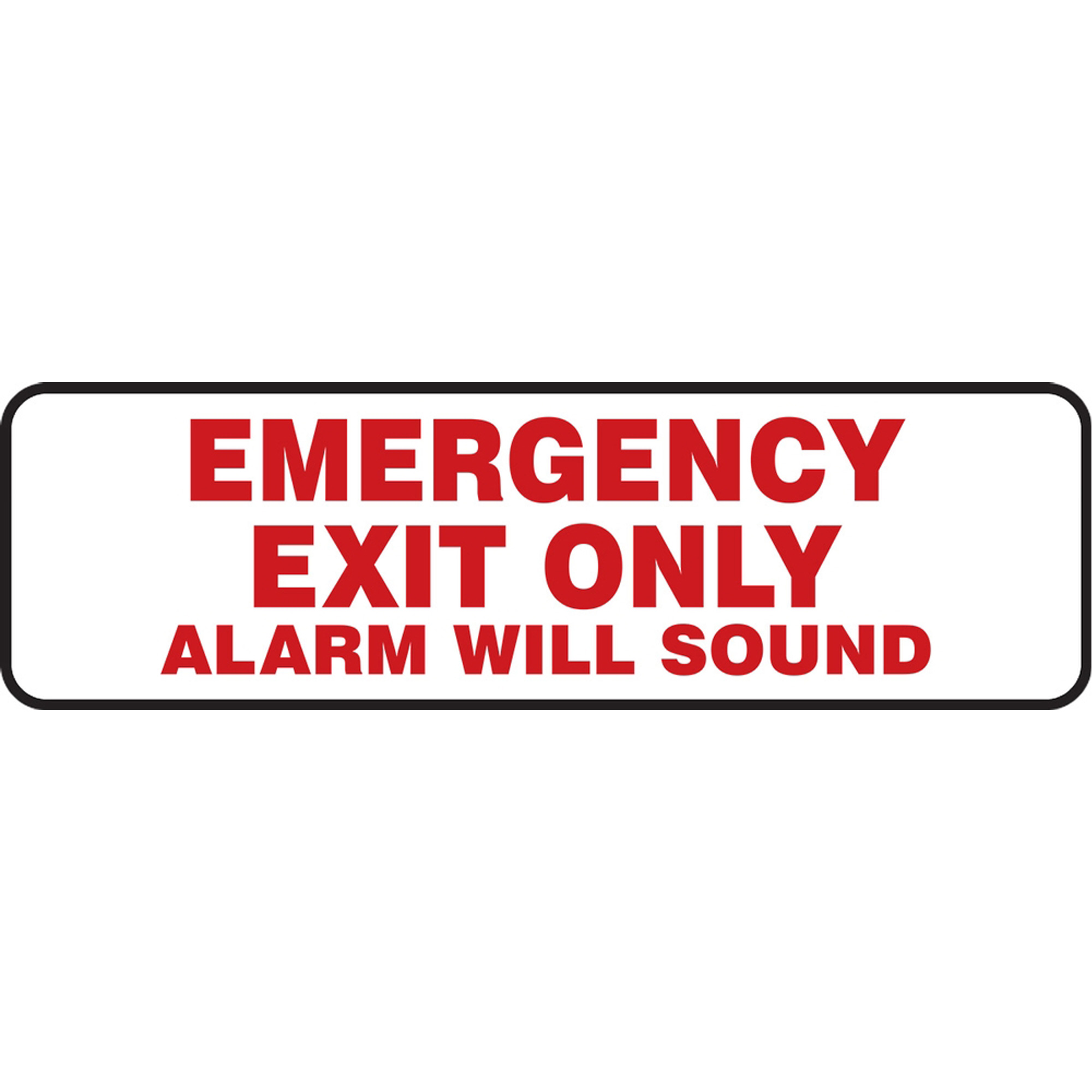 Enseigne « Emergency Exit Only », 3" x 10", Vinyle, Anglais
