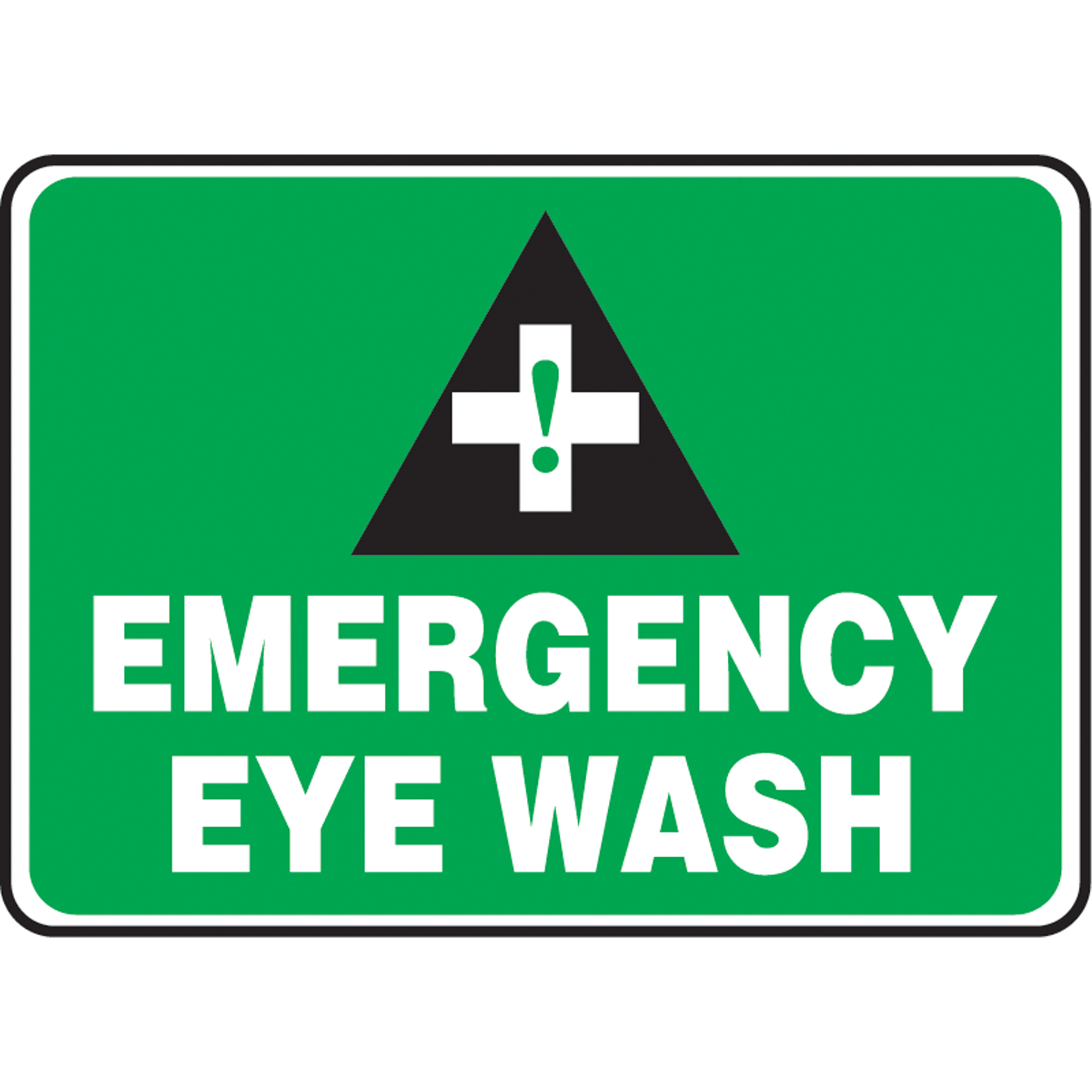 Enseigne « Emergency Eye Wash », 10" x 14", Plastique, Anglais avec pictogramme