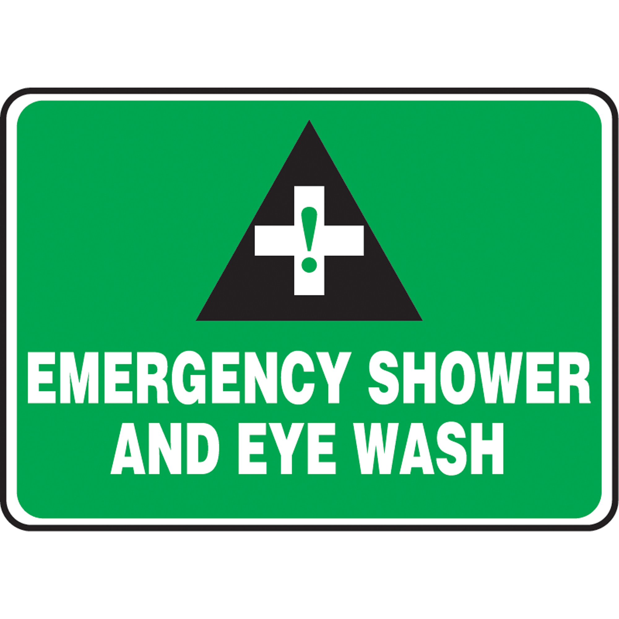 Enseigne « Emergency Shower & Eye Wash », 10" x 14", Aluminium, Anglais avec pictogramme