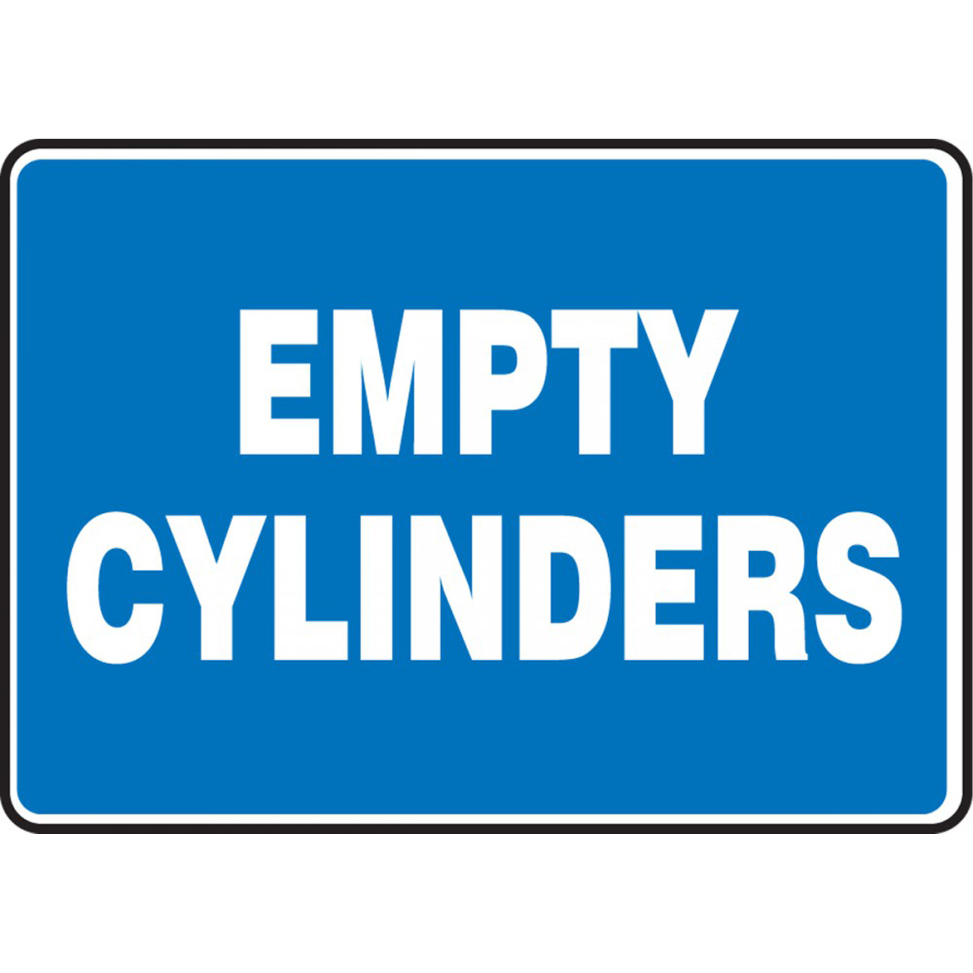Enseigne « Empty Cylinders », 10" x 14", Vinyle, Anglais