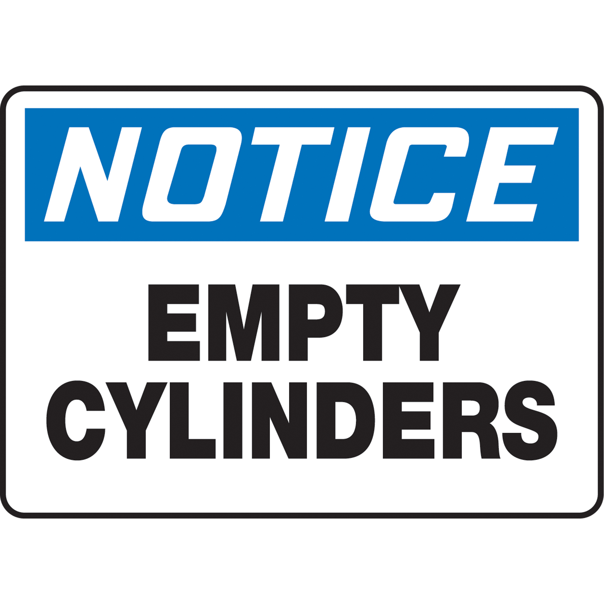 Enseigne « Empty Cylinders », 10" x 14", Vinyle, Anglais
