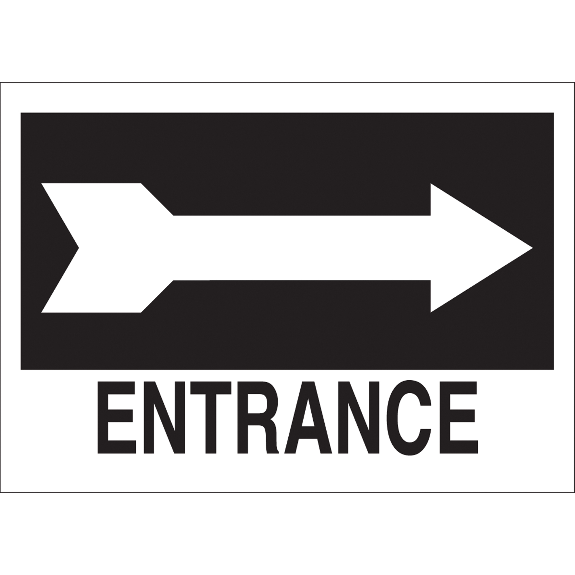 Enseigne « Entrance », 10" x 14", Plastique, Anglais avec pictogramme