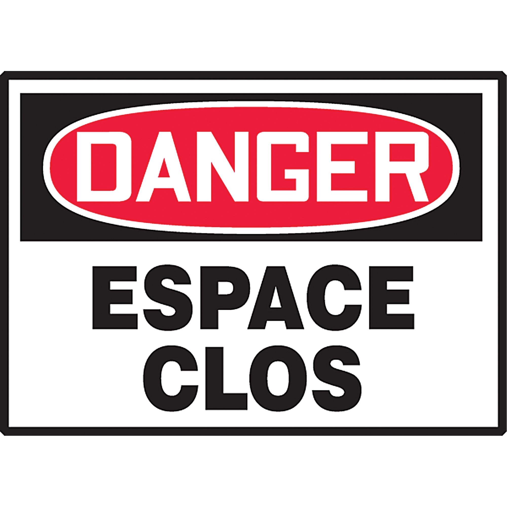 Enseigne « Espace clos », 3-1/2" x 5", Vinyle, Français