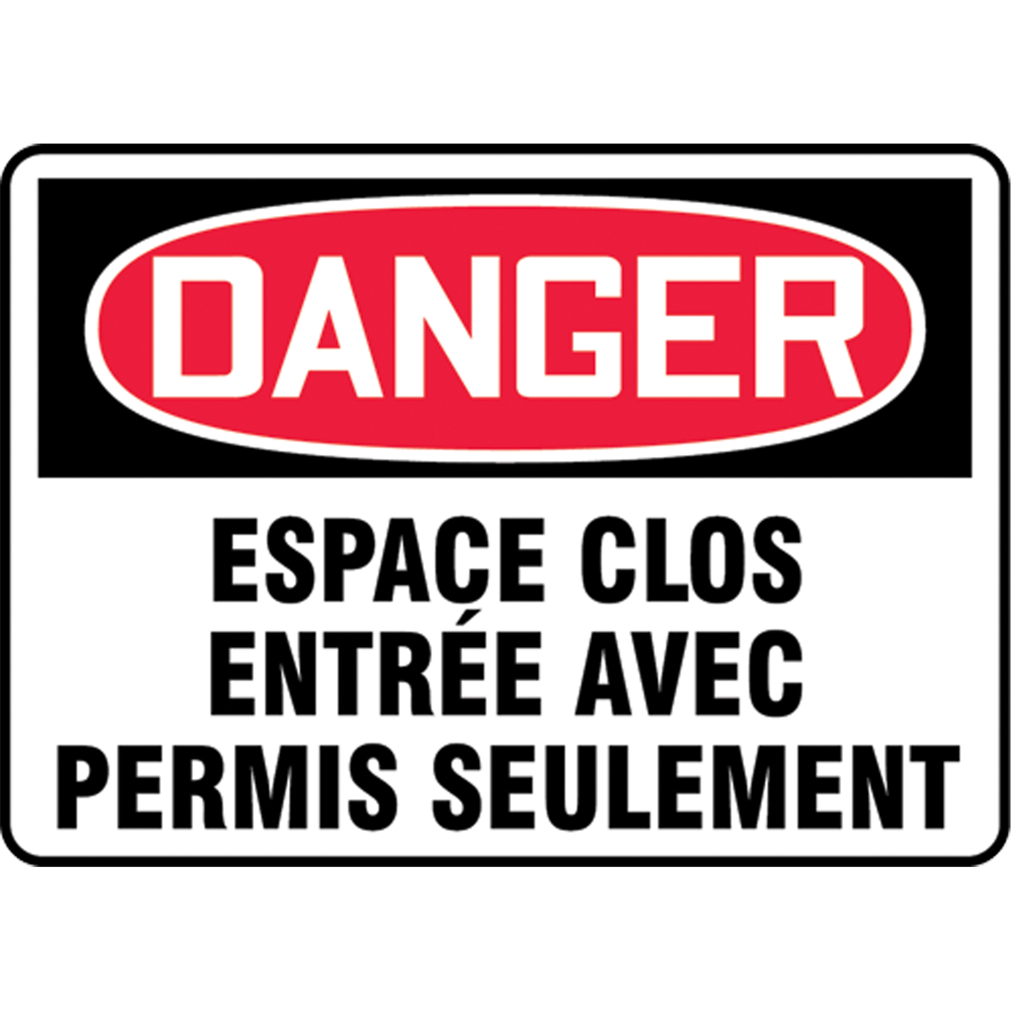 Enseigne « Espace clos », 10" x 14", Plastique, Français