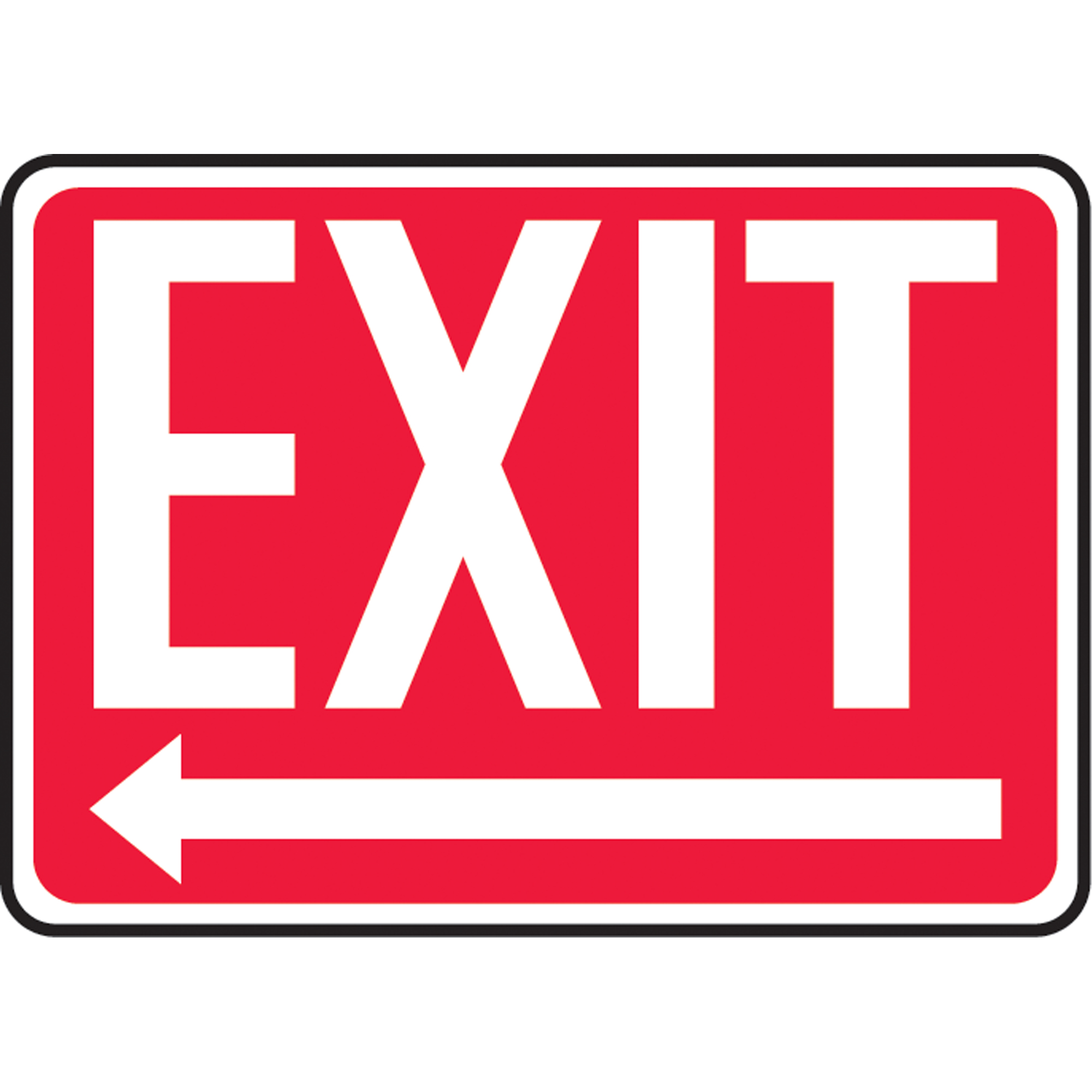 Enseigne « Exit », 10" x 14", Aluminium, Anglais avec pictogramme