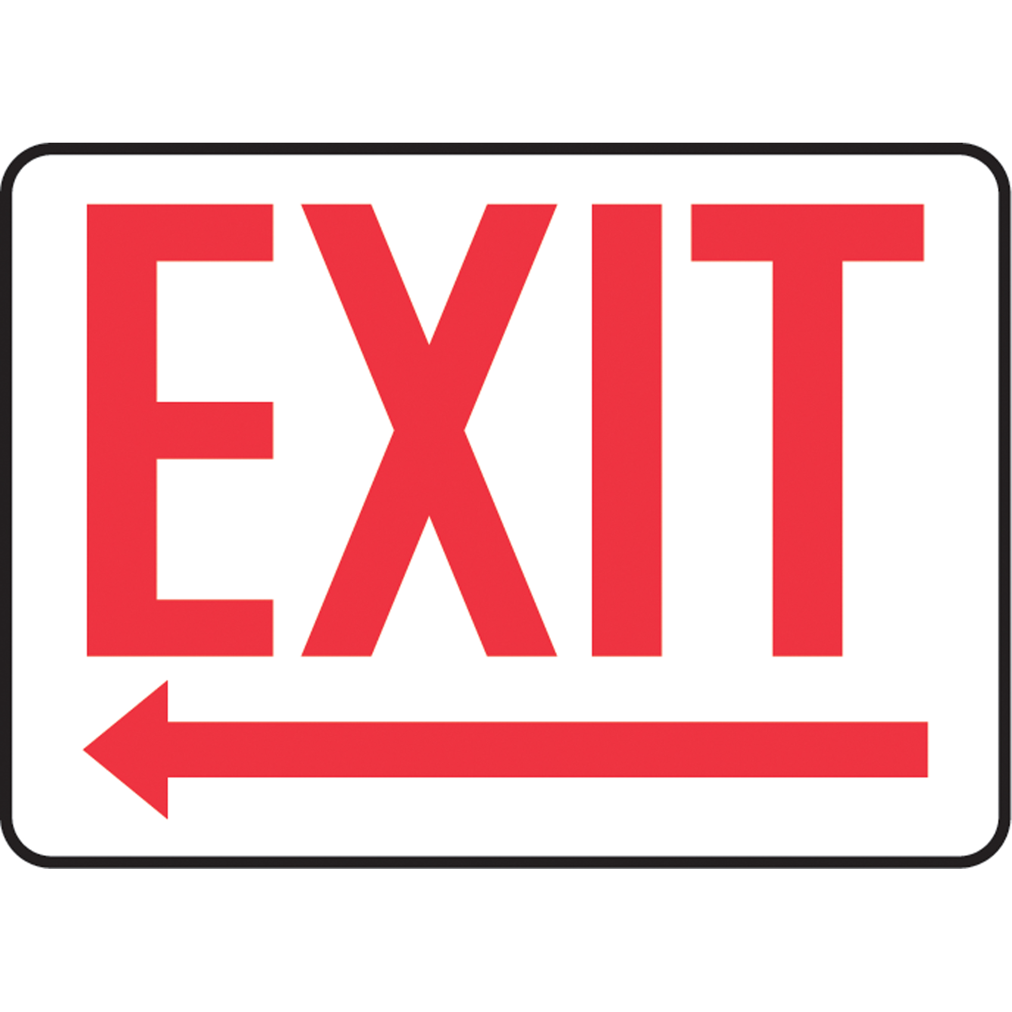 Enseigne « Exit », 10" x 14", Plastique, Anglais avec pictogramme