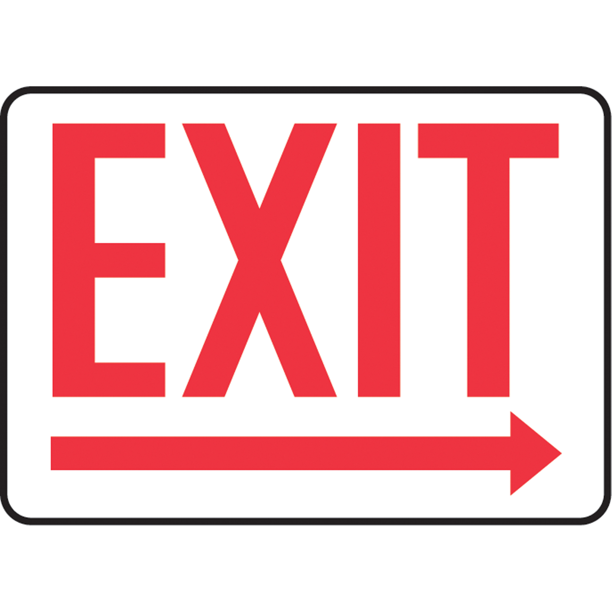 Enseigne « Exit », 10" x 14", Plastique, Anglais avec pictogramme