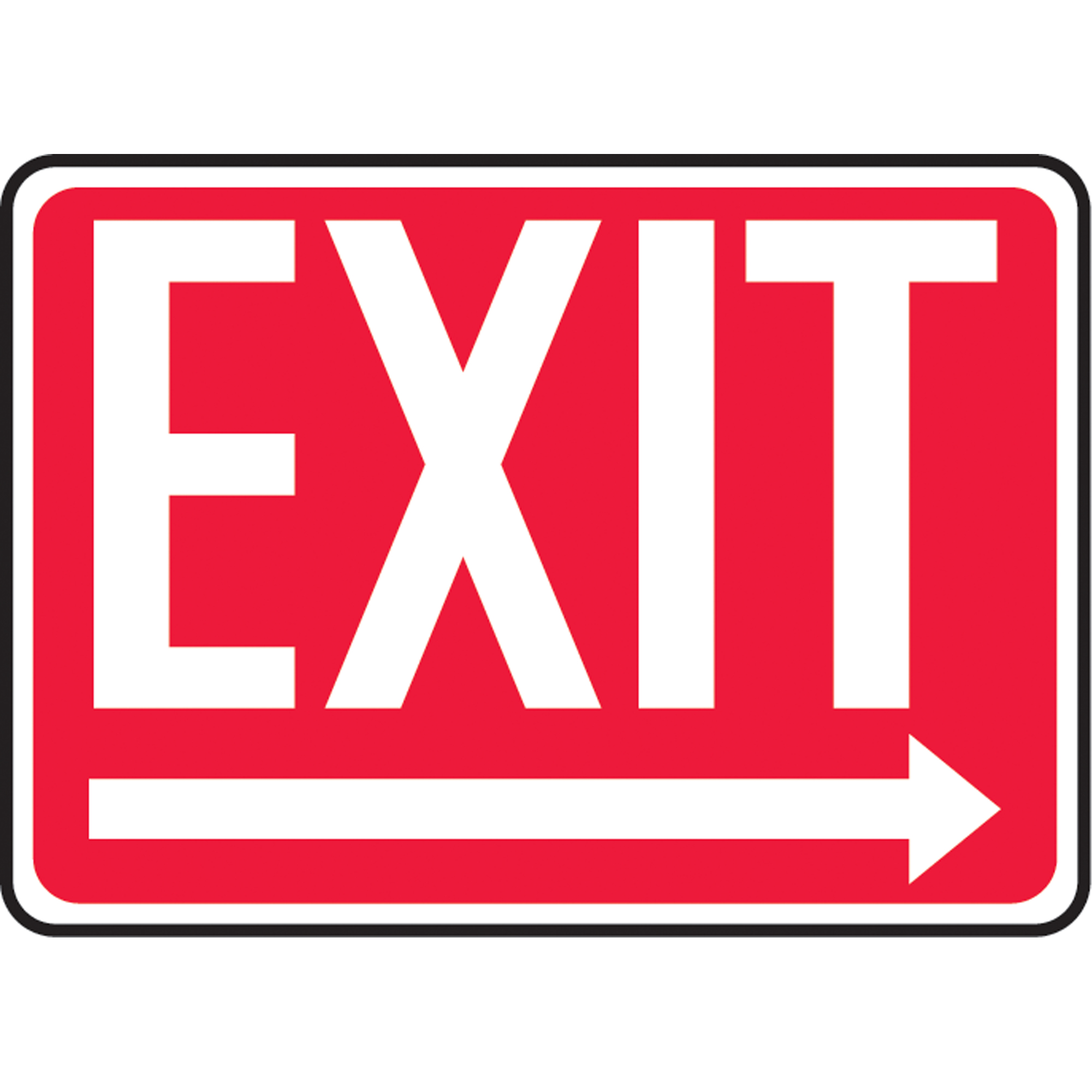 Enseigne « Exit », 10" x 14", Plastique, Anglais avec pictogramme