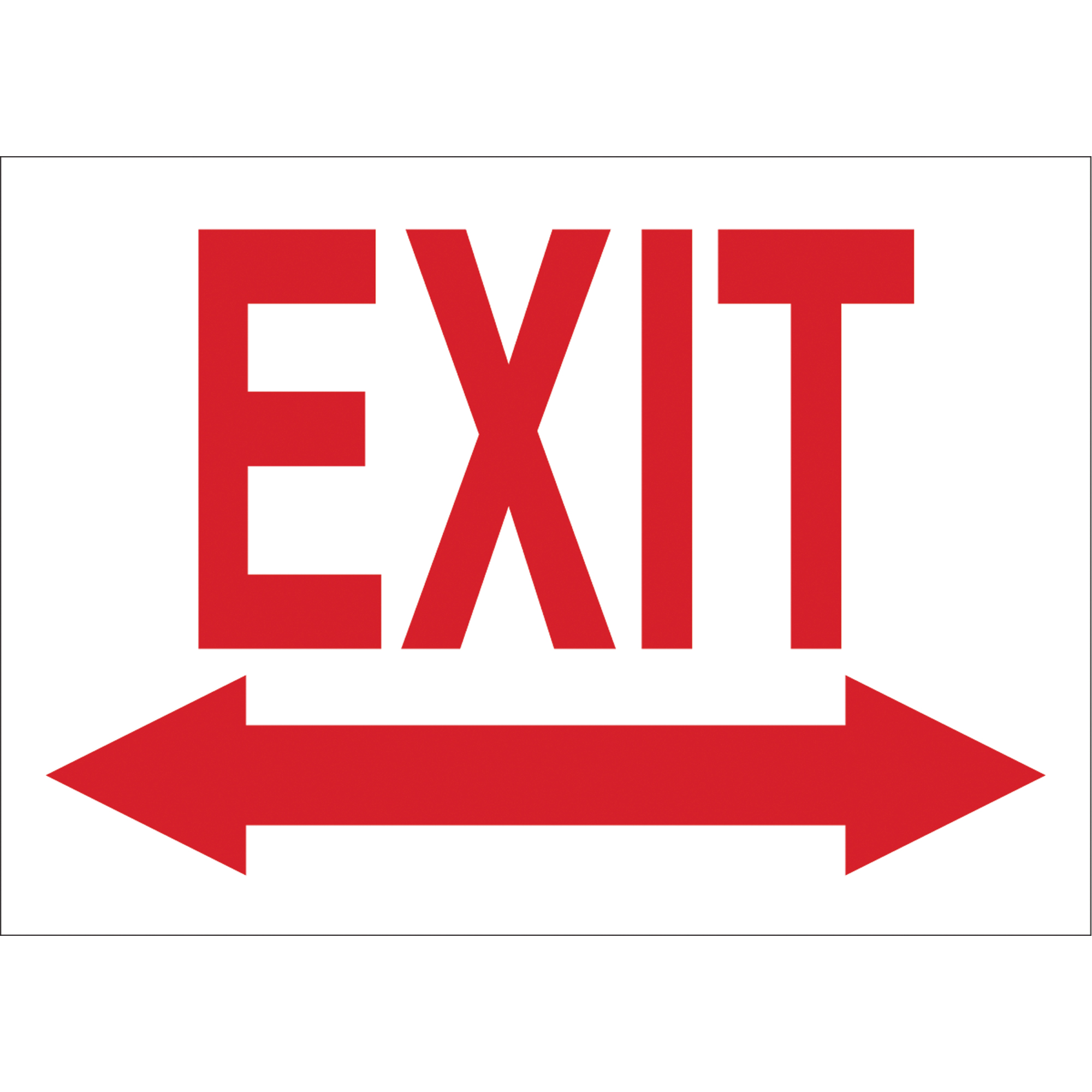 Enseigne « Exit », 7" x 10", Aluminium, Anglais avec pictogramme