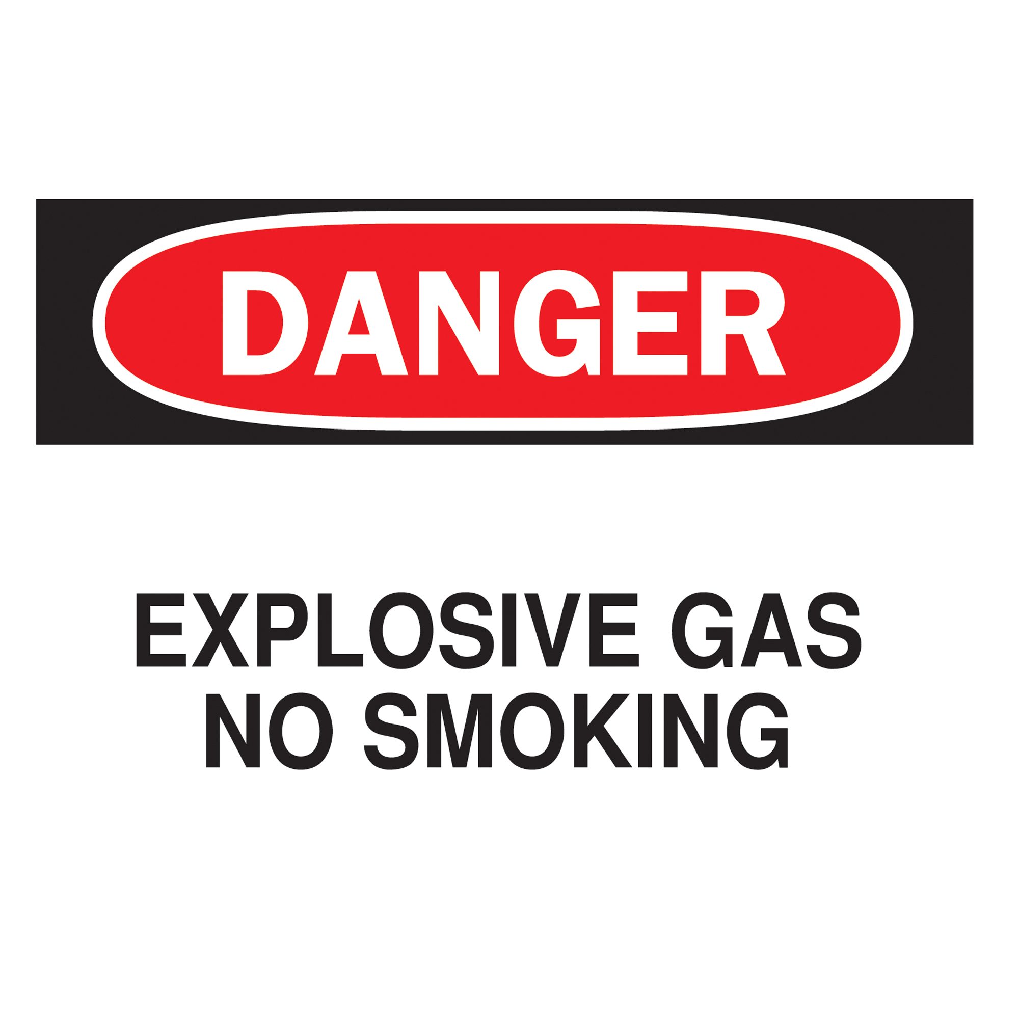 Enseigne « Explosive Gas », 7" x 10", Plastique, Anglais