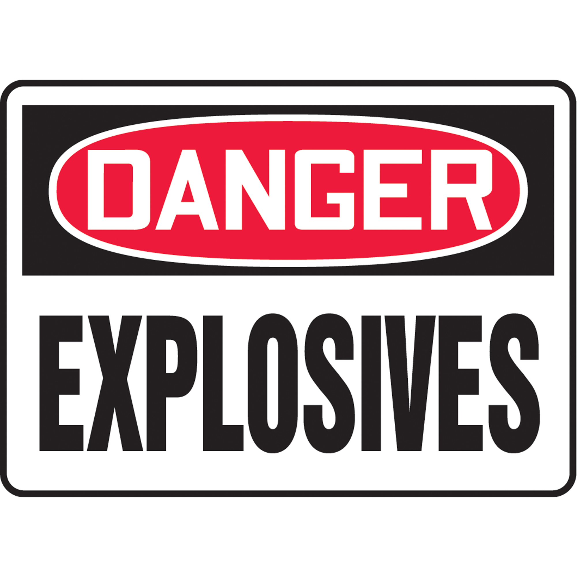 Enseigne « Explosives », 10" x 14", Aluminium, Anglais