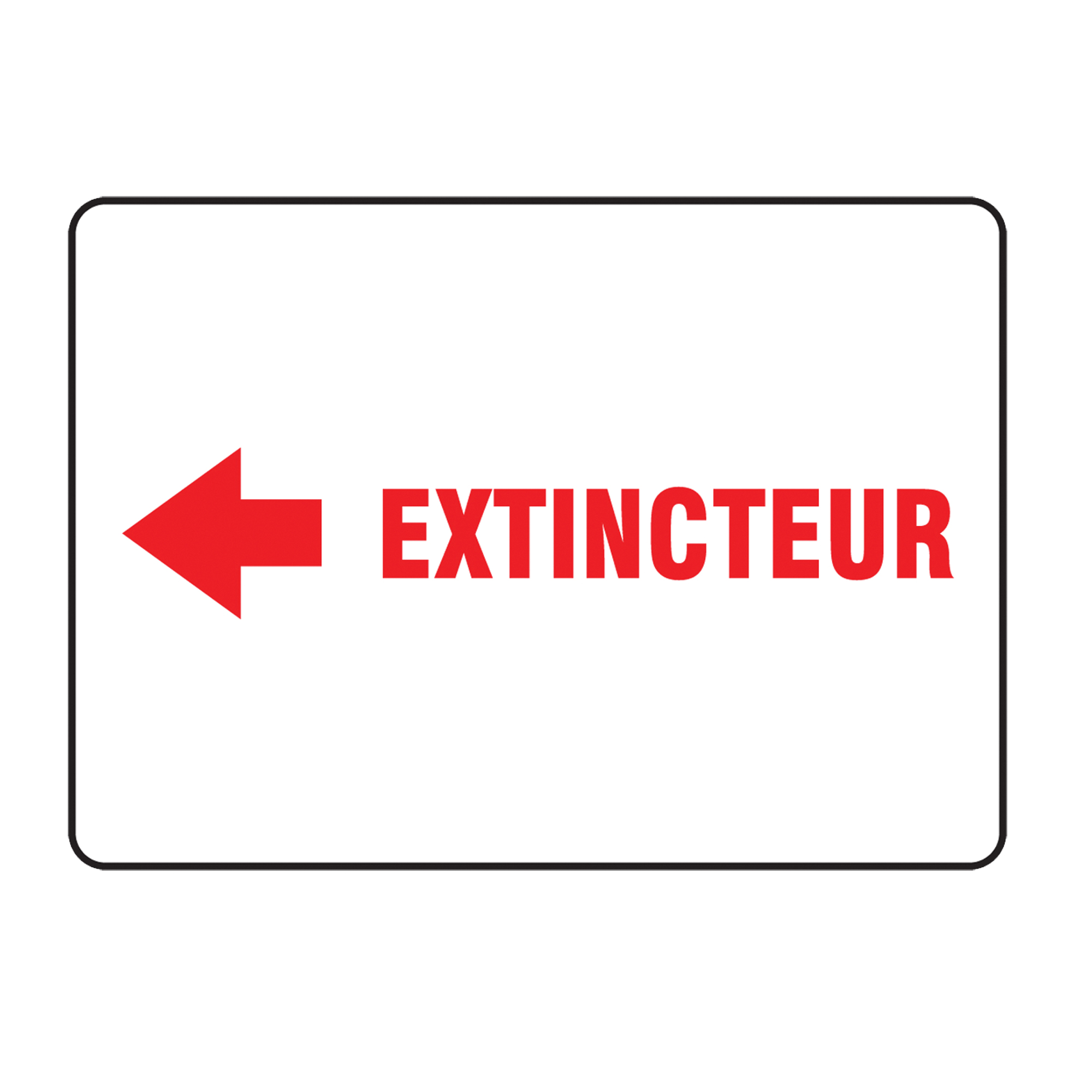 Enseigne « Extincteur », 7" x 10", Aluminium, Français avec pictogramme