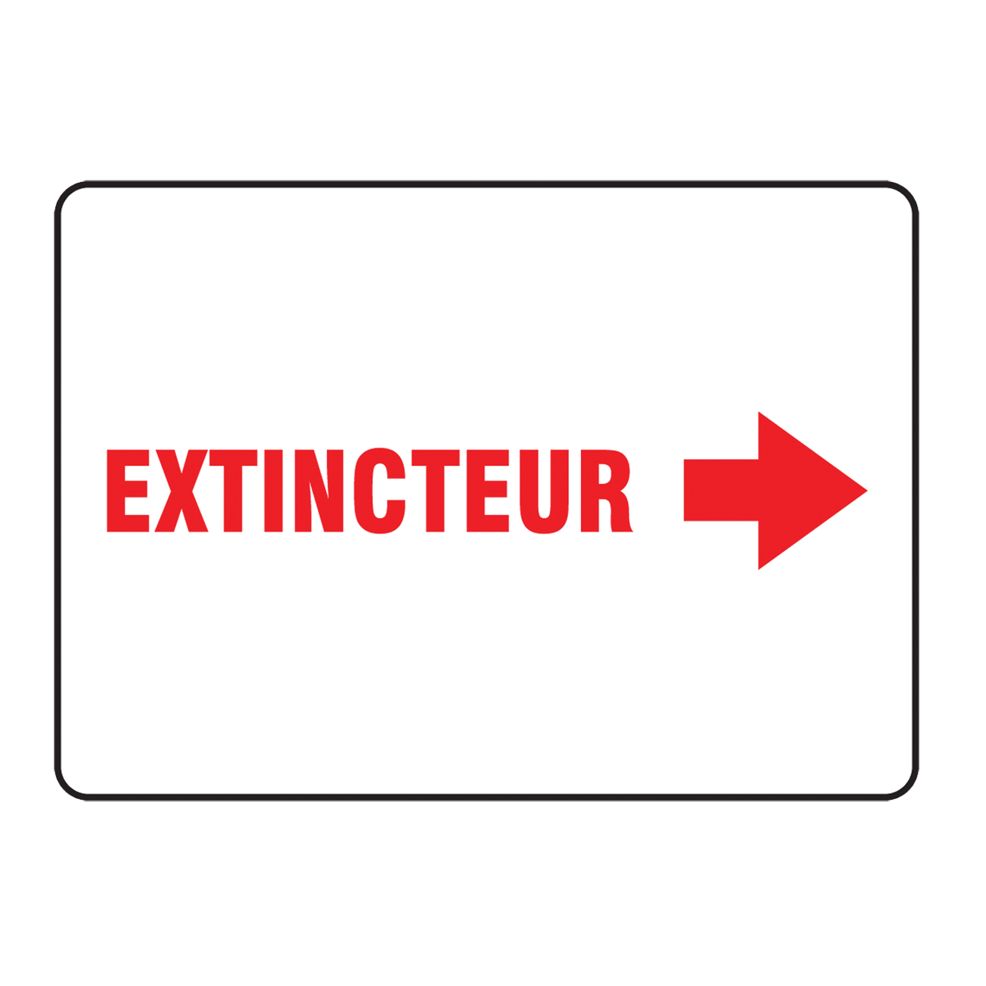 Enseigne « Extincteur », 7" x 10", Aluminium, Français avec pictogramme