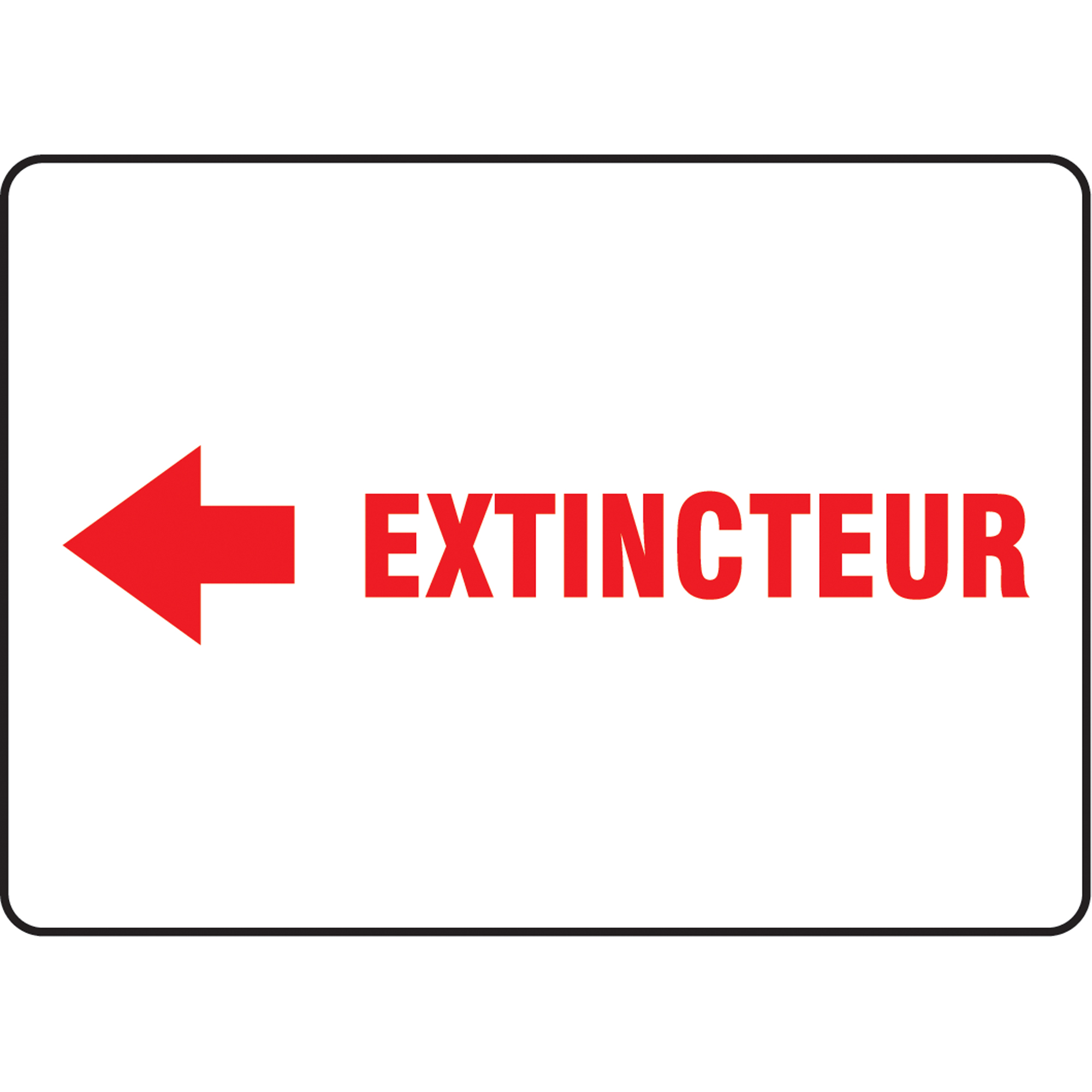 Enseigne « Extincteur », 10" x 14", Vinyle, Français avec pictogramme