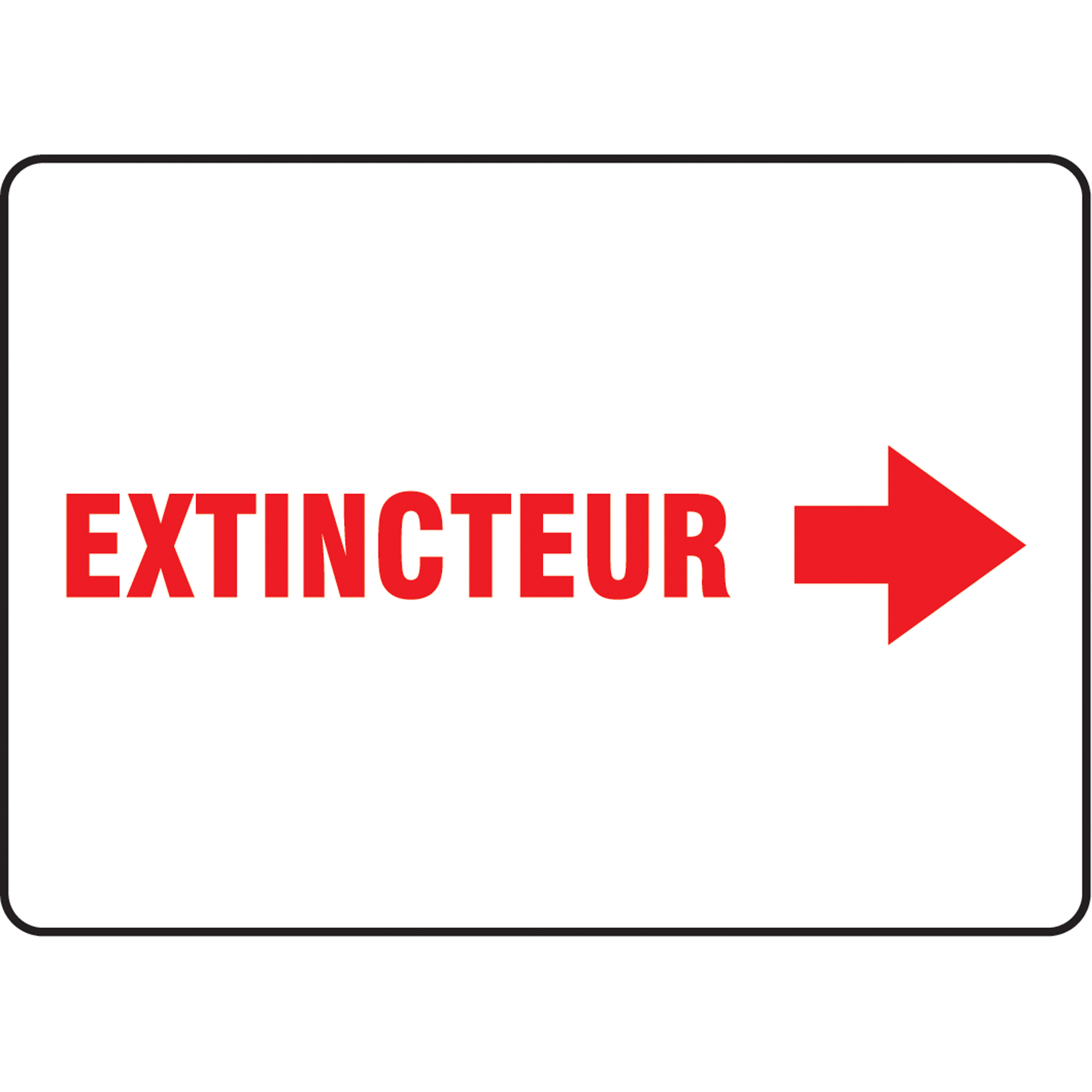 Enseigne « Extincteur », 10" x 14", Vinyle, Français avec pictogramme